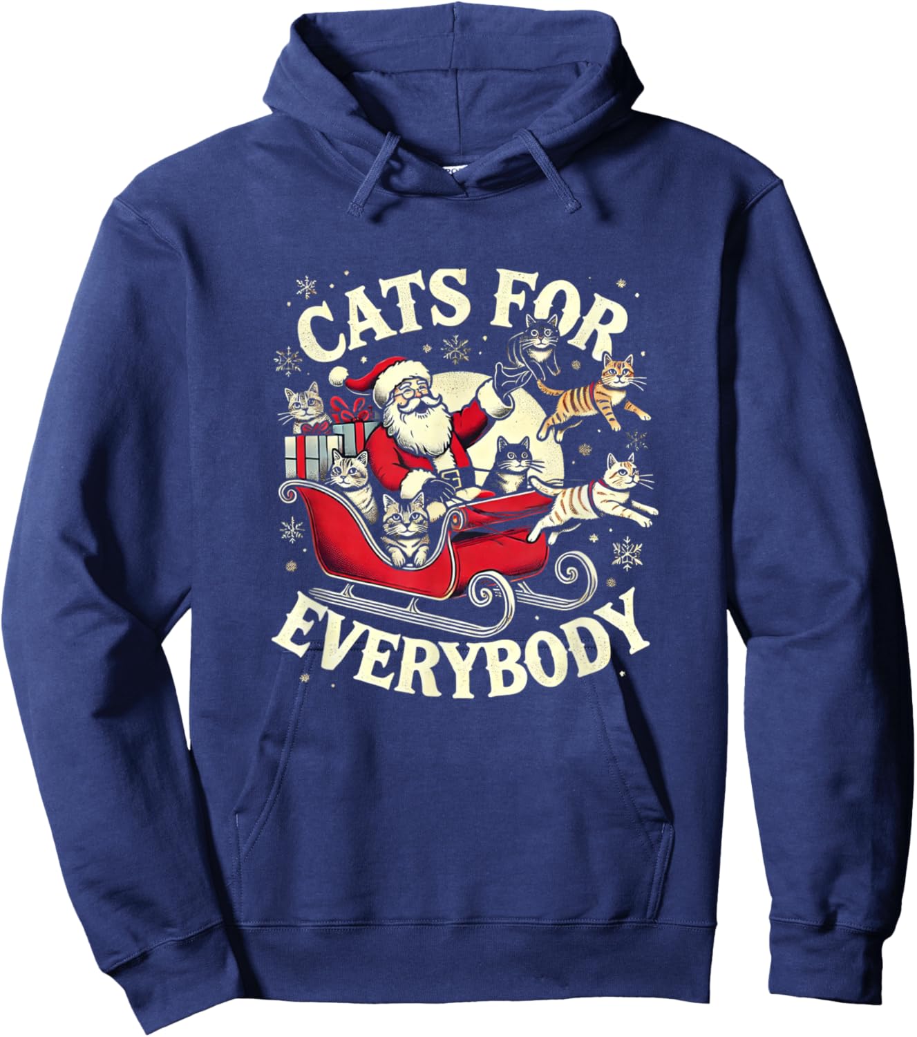 Santa Cat Lover Christmas Cats Hoodie - Hoodie | Navy