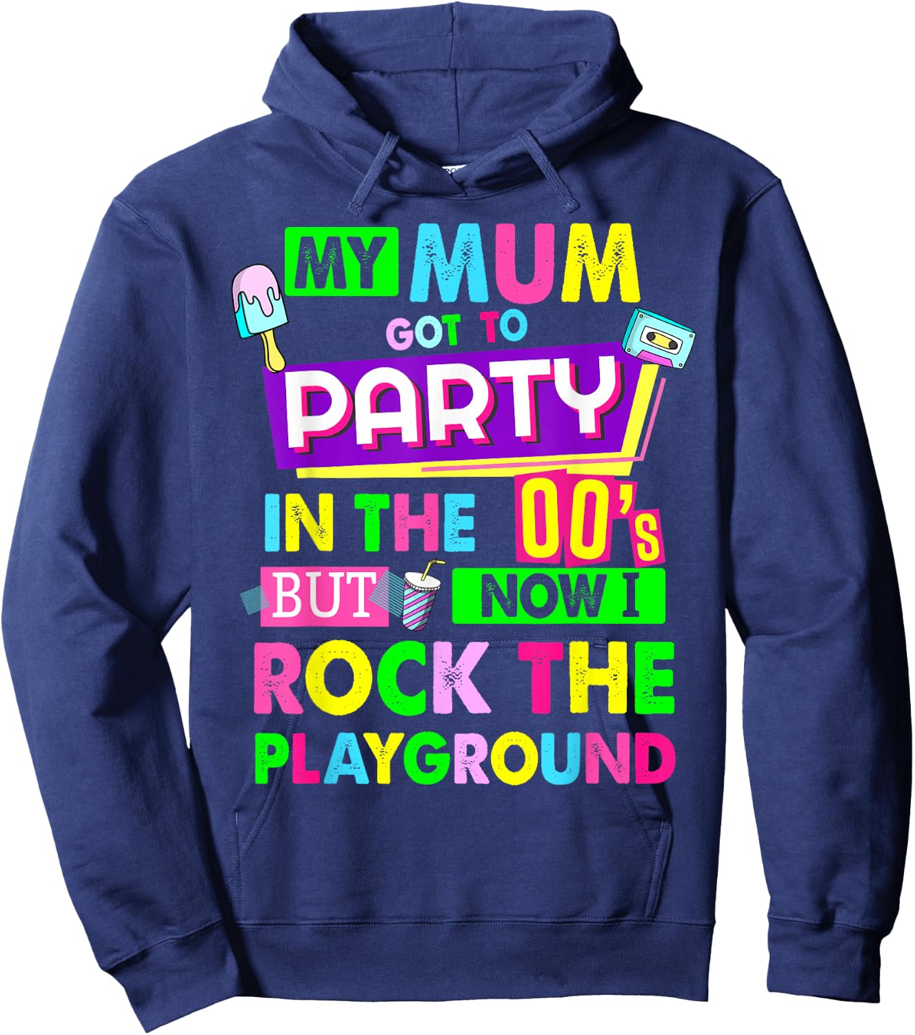 00s Outfit Idea For Kids & Novelty Kids 2000s 00s Themed Hoodie - Hoodie | Navy