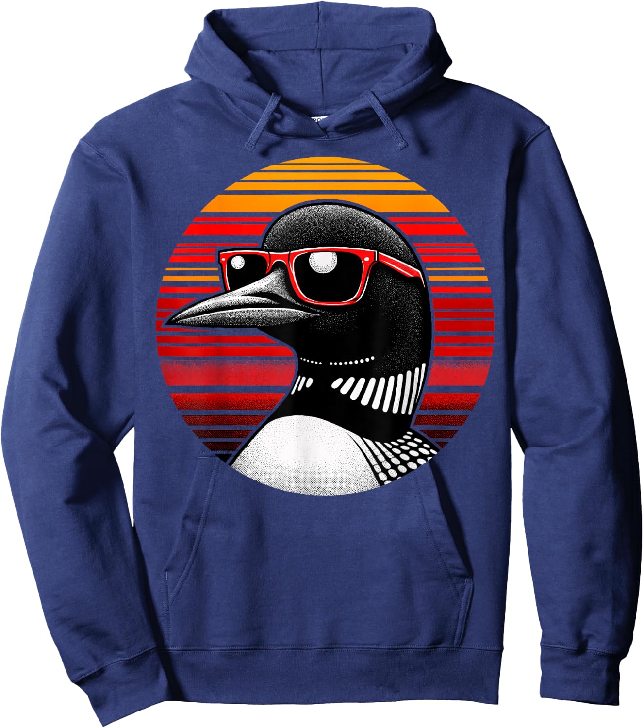 Loon Bird Sunglasses Sunset Retro Style Vintage 70s Hoodie - Hoodie | Navy