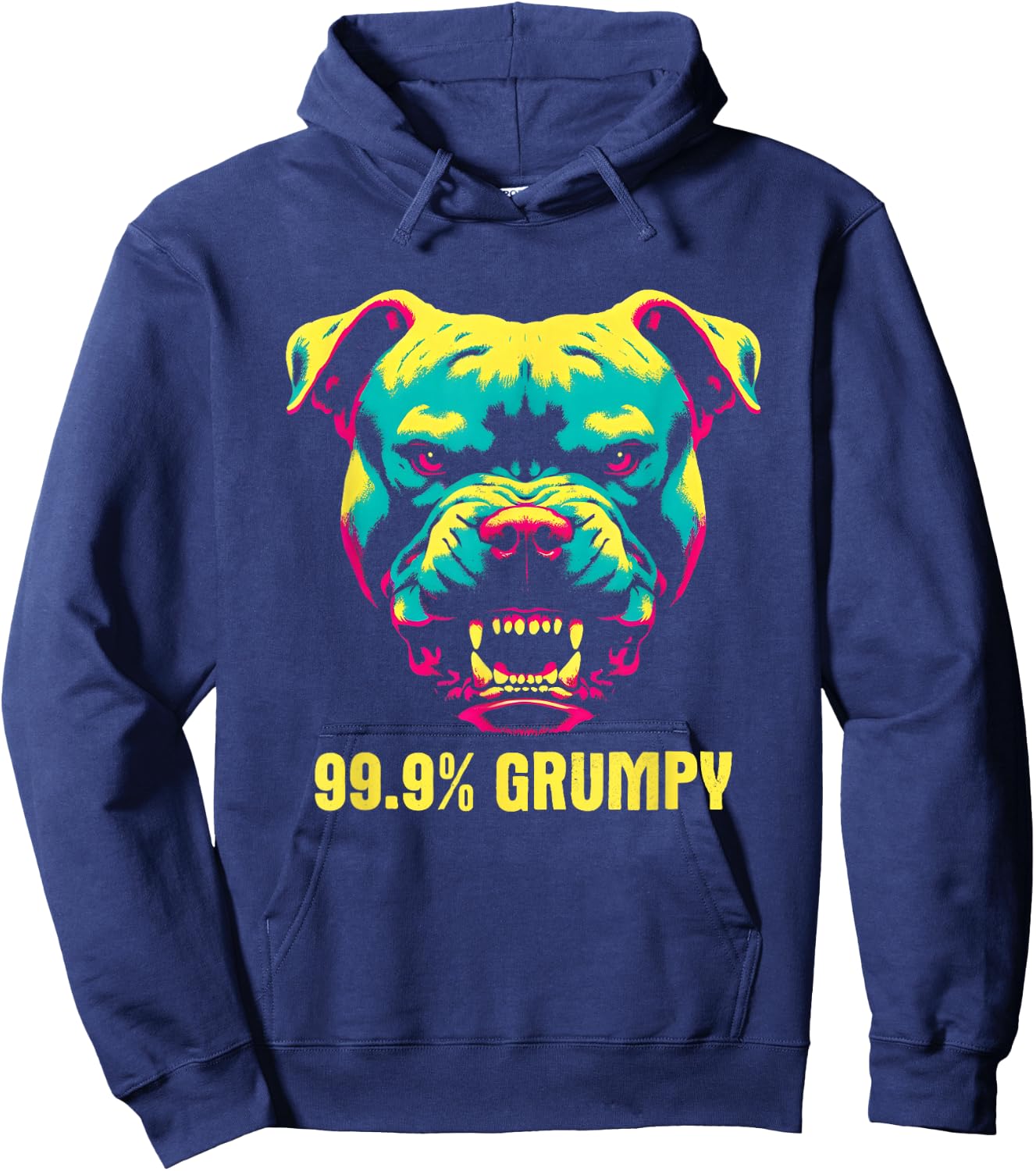 99.9% Grumpy Pit Bull - Funny Vintage Pit Bull Dog Lover Hoodie - Hoodie | Navy