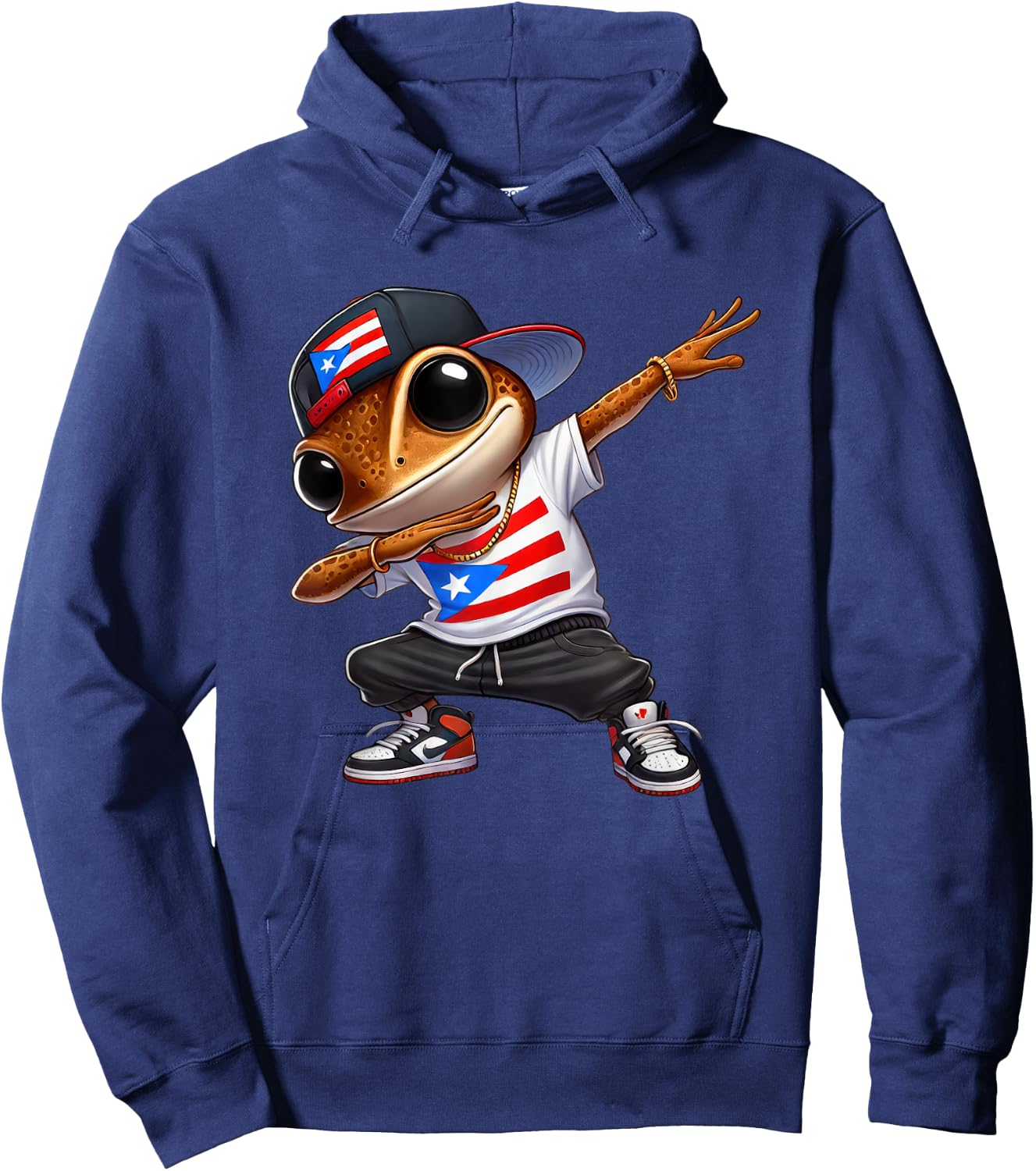 Dabbing Coqui Dab Puerto Rican Flag Hat Boricua Dimelo Fun Hoodie - Hoodie | Navy