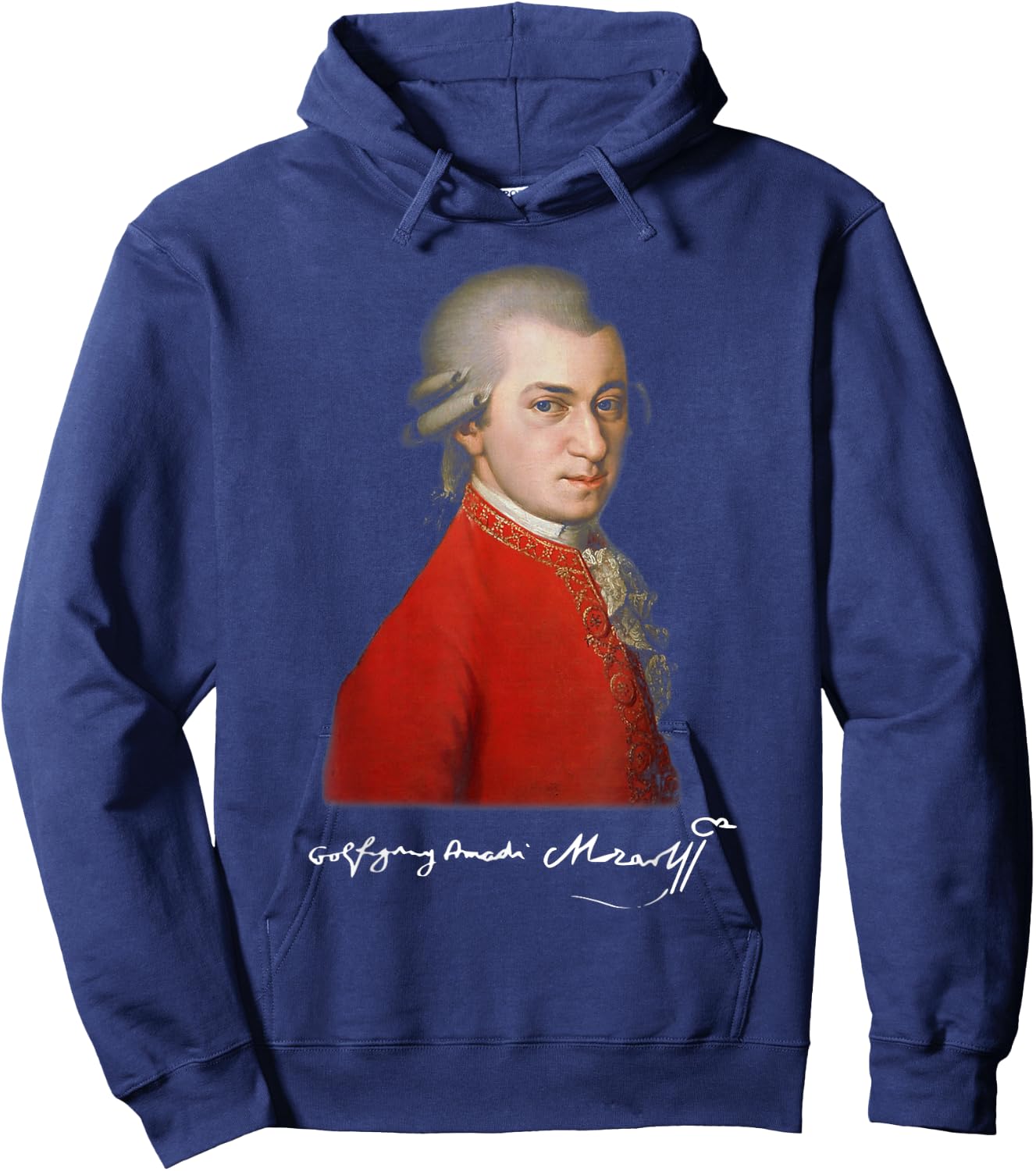Wolfgang Amadeus Mozart - Composer Signature Classical Music Hoodie - Hoodie | Navy