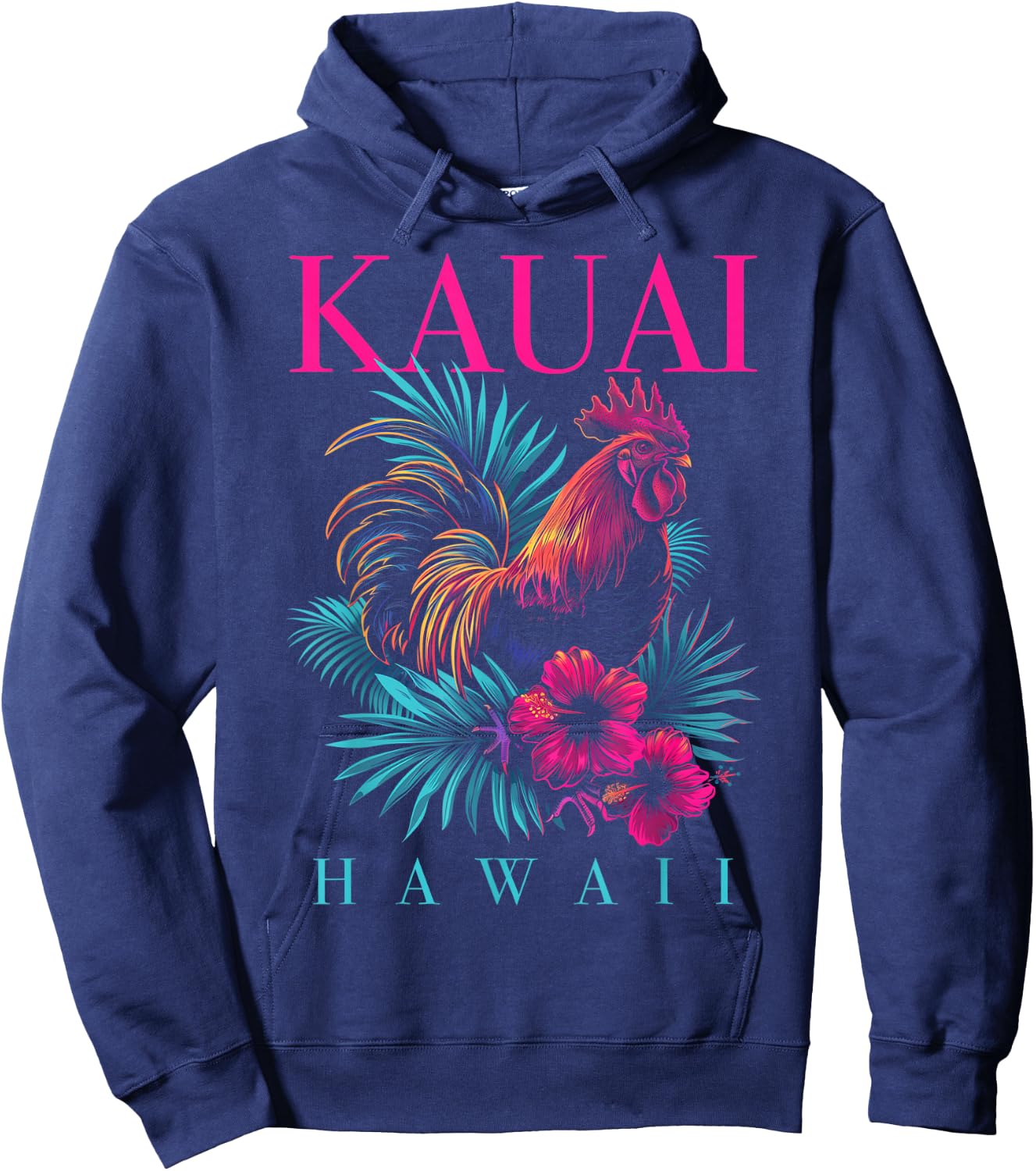 Kauai Hawaii Chicken Hawaii Hawaii Hibiscus Flowers Vintage Hoodie - Hoodie | Navy