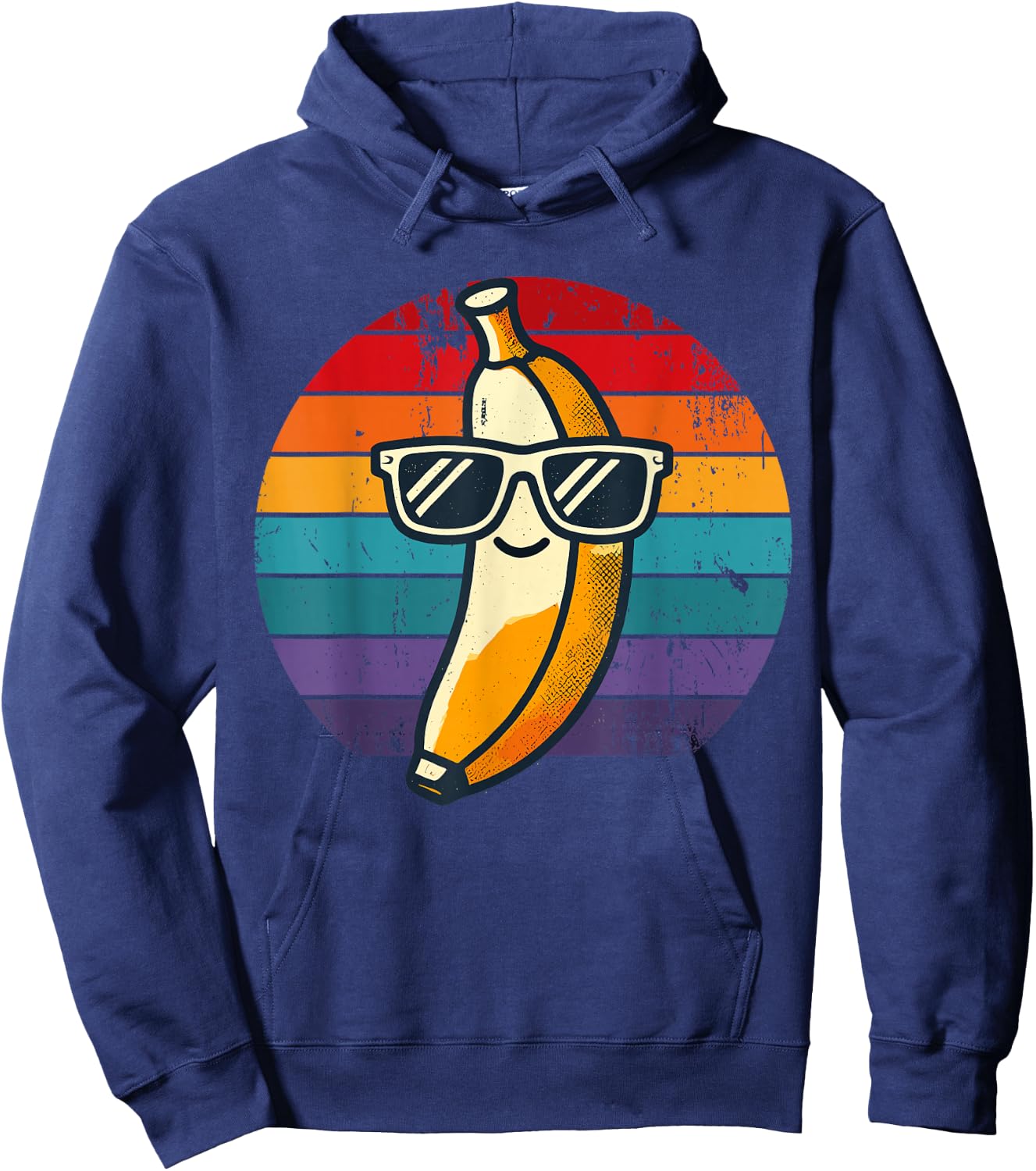 Retro Banana Novelty Men Women Kids Funny Banana Hoodie - Hoodie | Navy