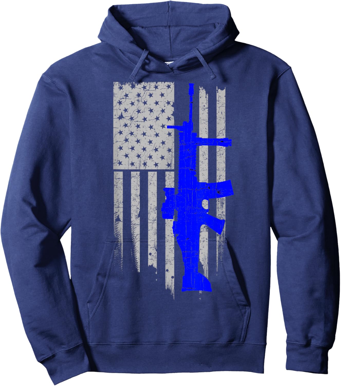 FN SCAR Stars & Stripes Flag Shirt Blue Hoodie - Hoodie | Navy