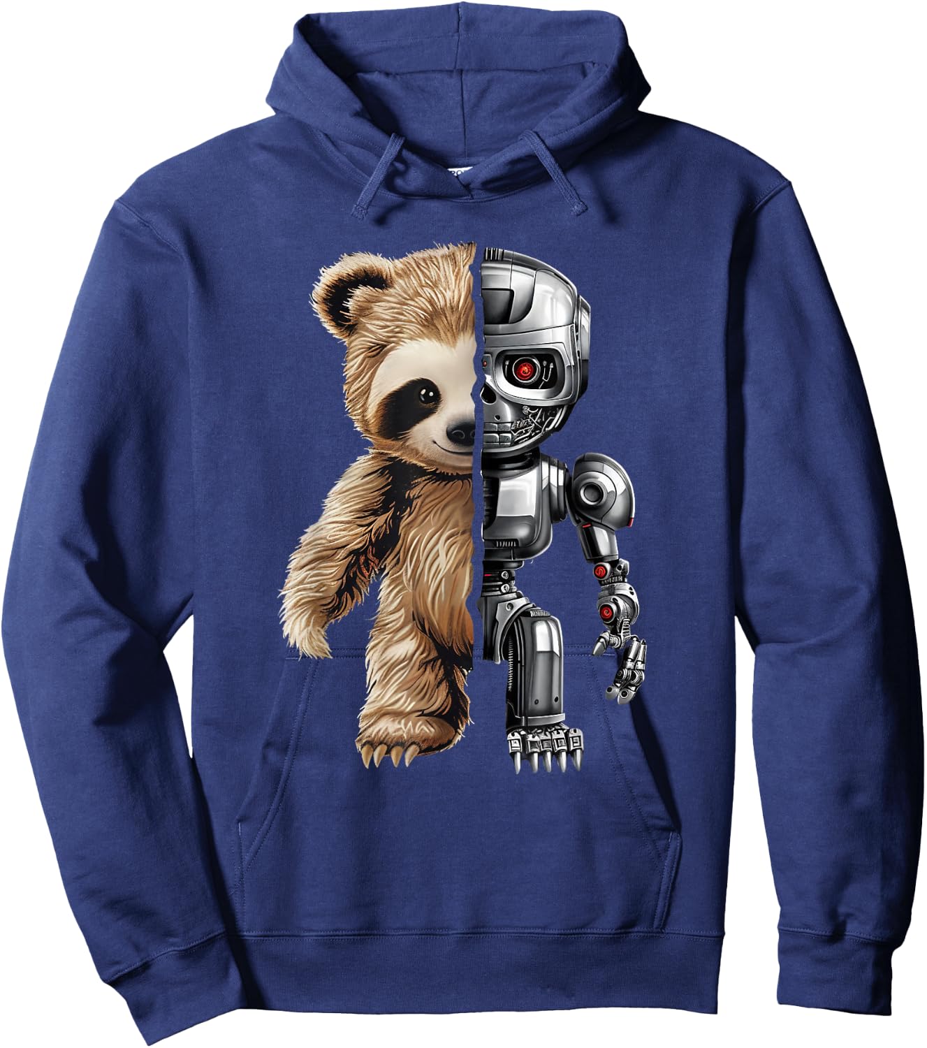 Funny Robotics Animal Lover Sloth Robots Graphic Engineer Hoodie - Hoodie | Navy