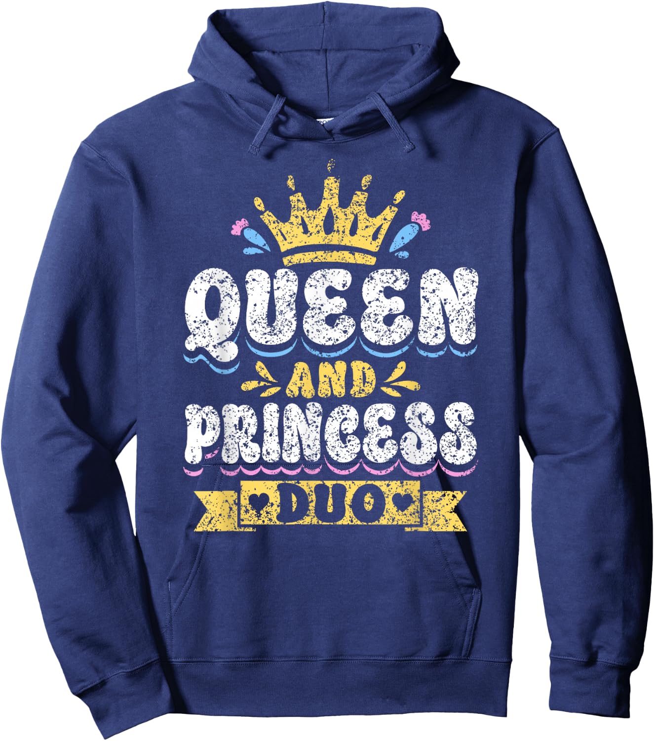 Queen And Princess Duo Mom Matching Mother Daughter Mommy Hoodie - Hoodie | Navy
