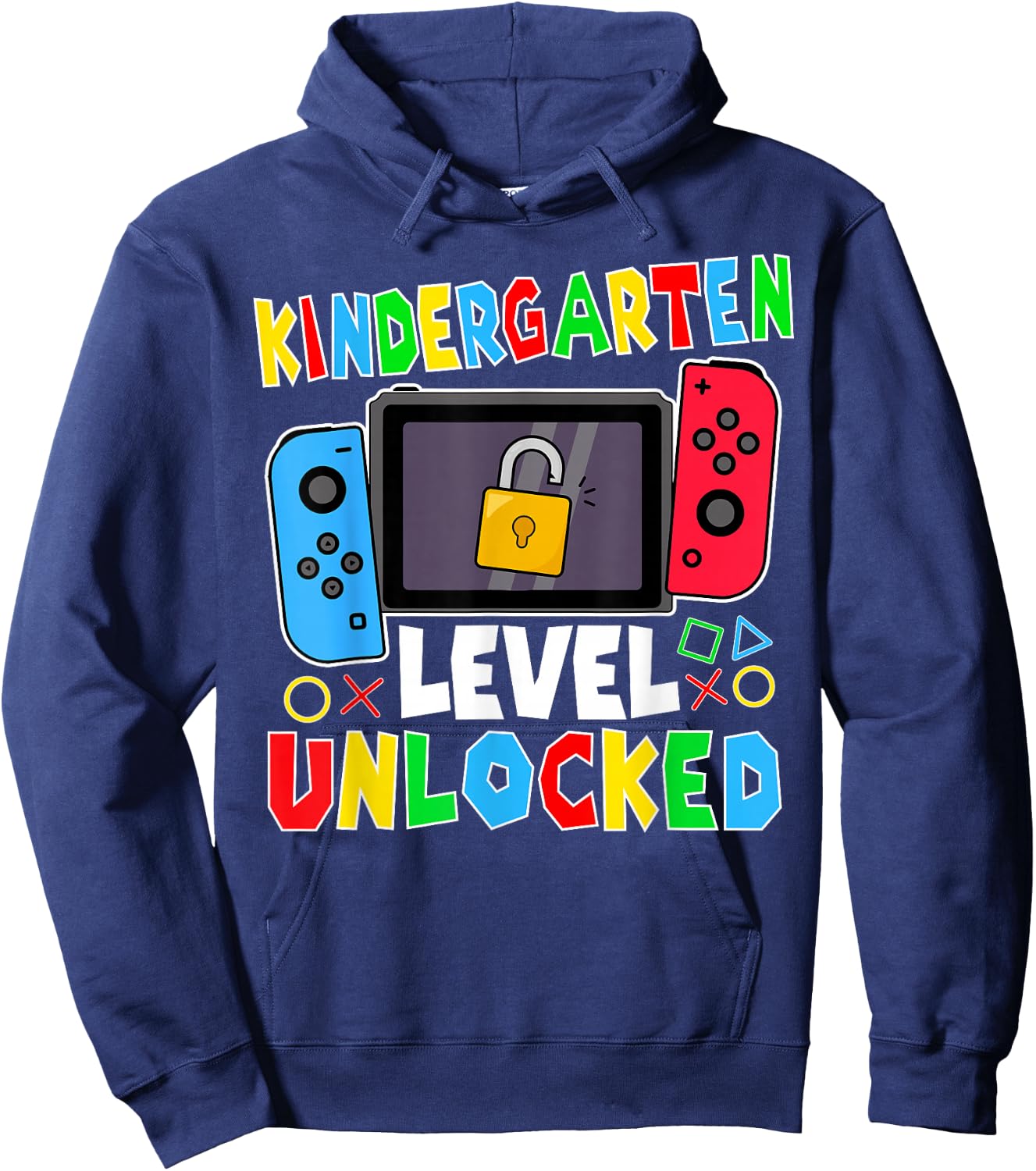 kindergarten Level Unlocked Gamer Back to School Boy Hoodie - Hoodie | Navy