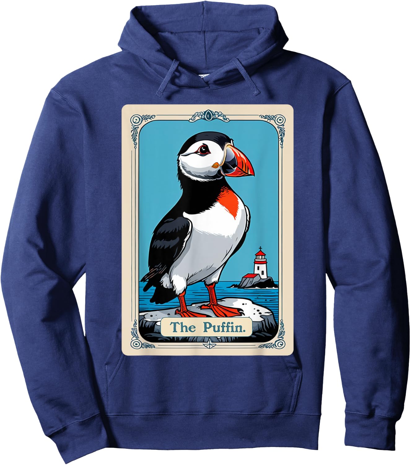 The Puffin Tarot Card Iceland Bird Icelandic Puffins Hoodie - Hoodie | Navy