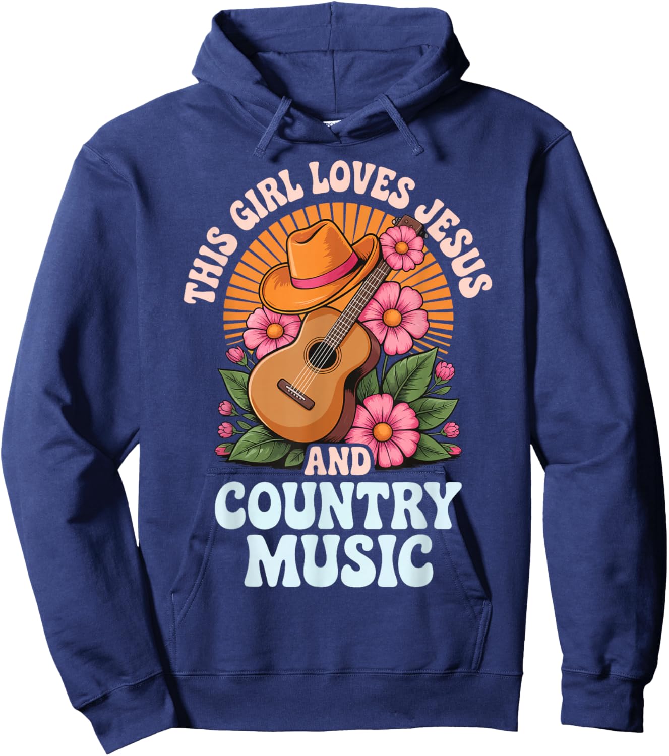 This Girl Loves Jesus And Country Music Hoodie - Hoodie | Navy