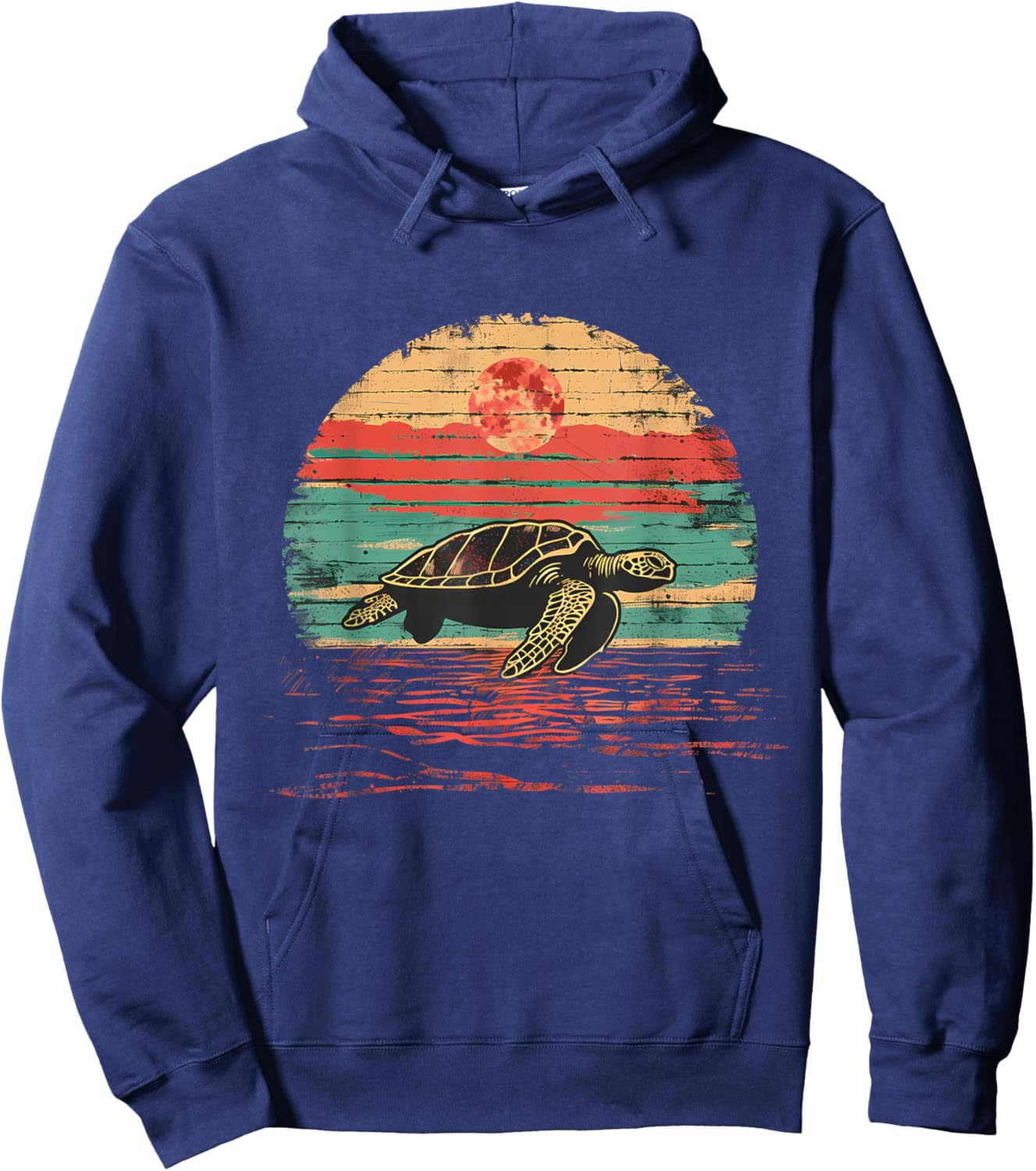 Sea Turtle Sea Turtle Lover Sea Ocean Animal Sunset Artwork Hoodie - Hoodie | Navy