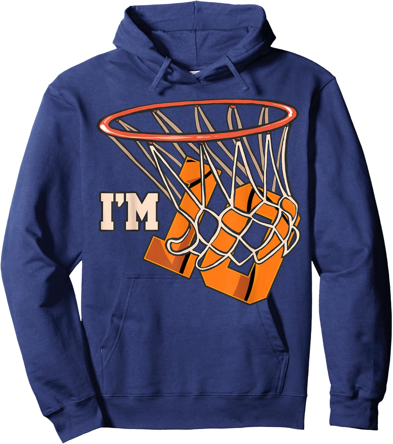 I'm 10 Basketball Theme Birthday Party Celebration 10th Hoodie - Hoodie | Navy