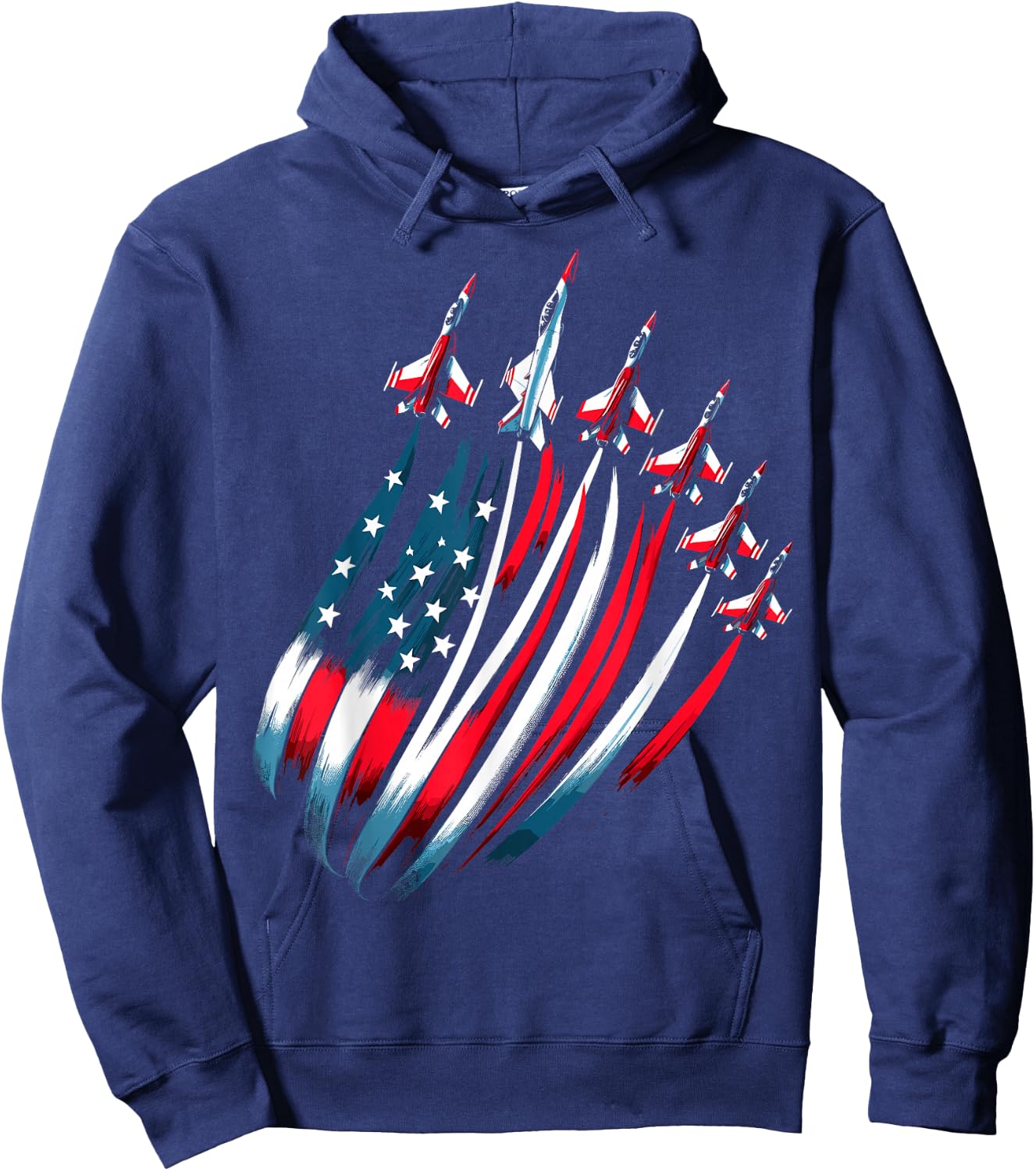 Patriotic USA Flag Fighter Jets Boys 4th of July Hoodie - Hoodie | Navy