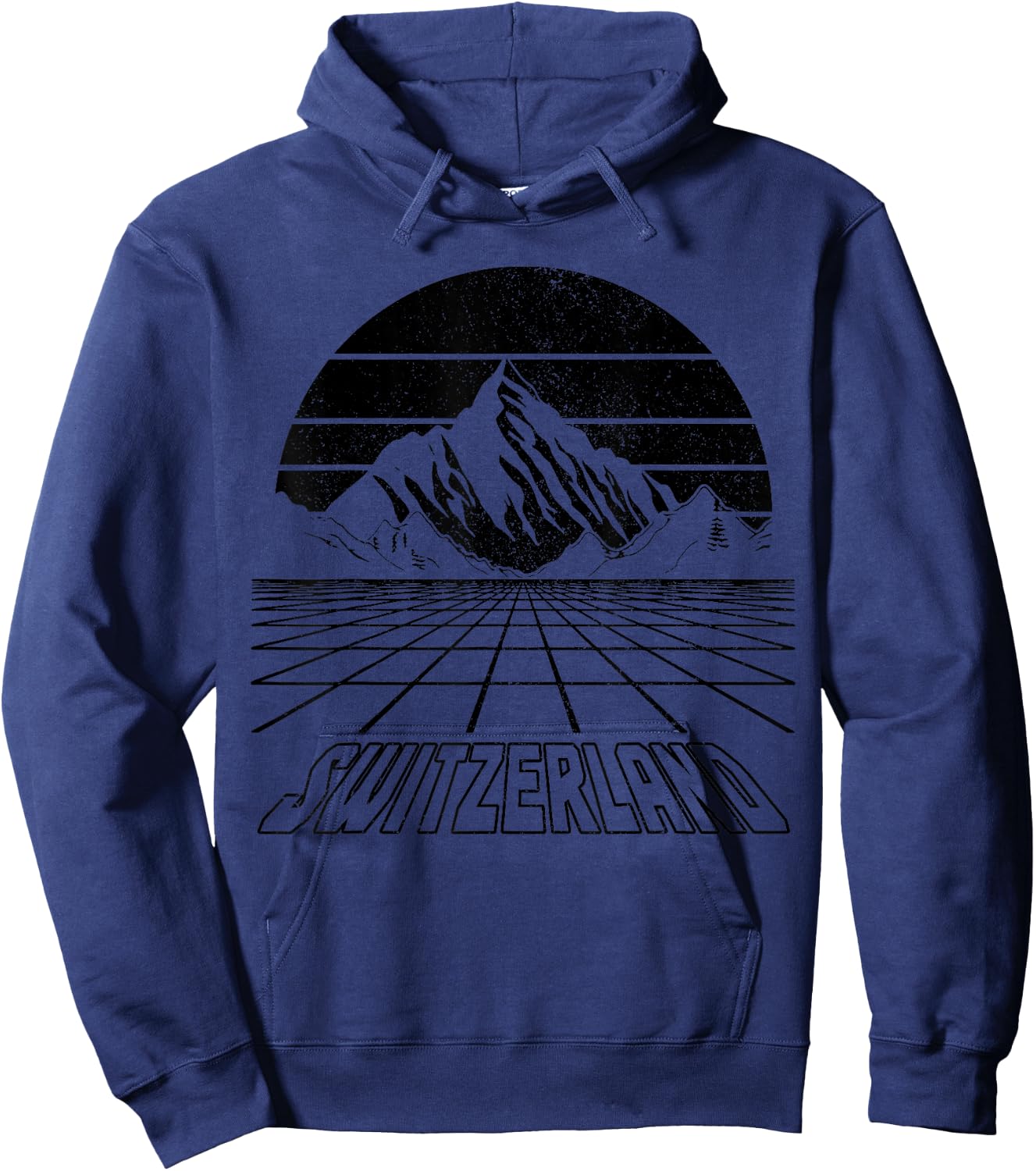 Switzerland Swiss Mountains Alps Vintage Retro Souvenir Hoodie - Hoodie | Navy