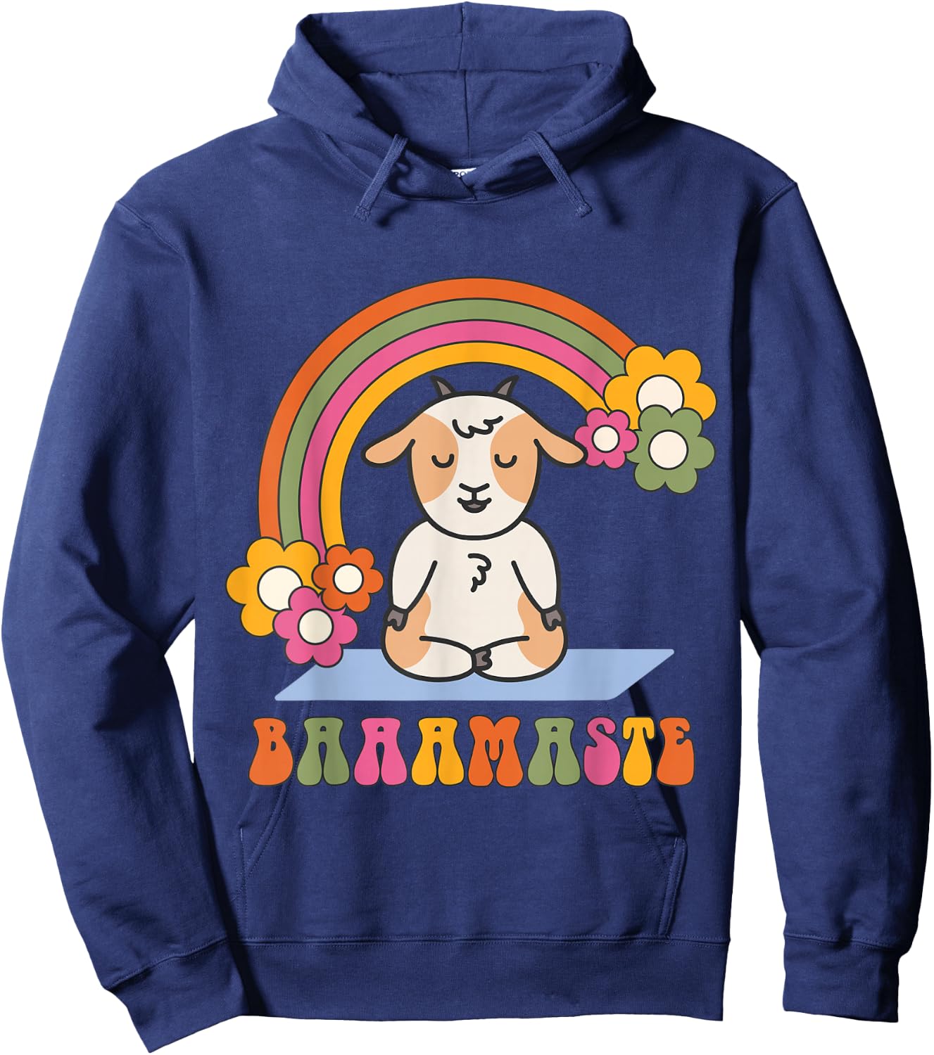 Baaamaste Goat Yoga Meditation Zen Namaste Funny Hoodie - Hoodie | Navy