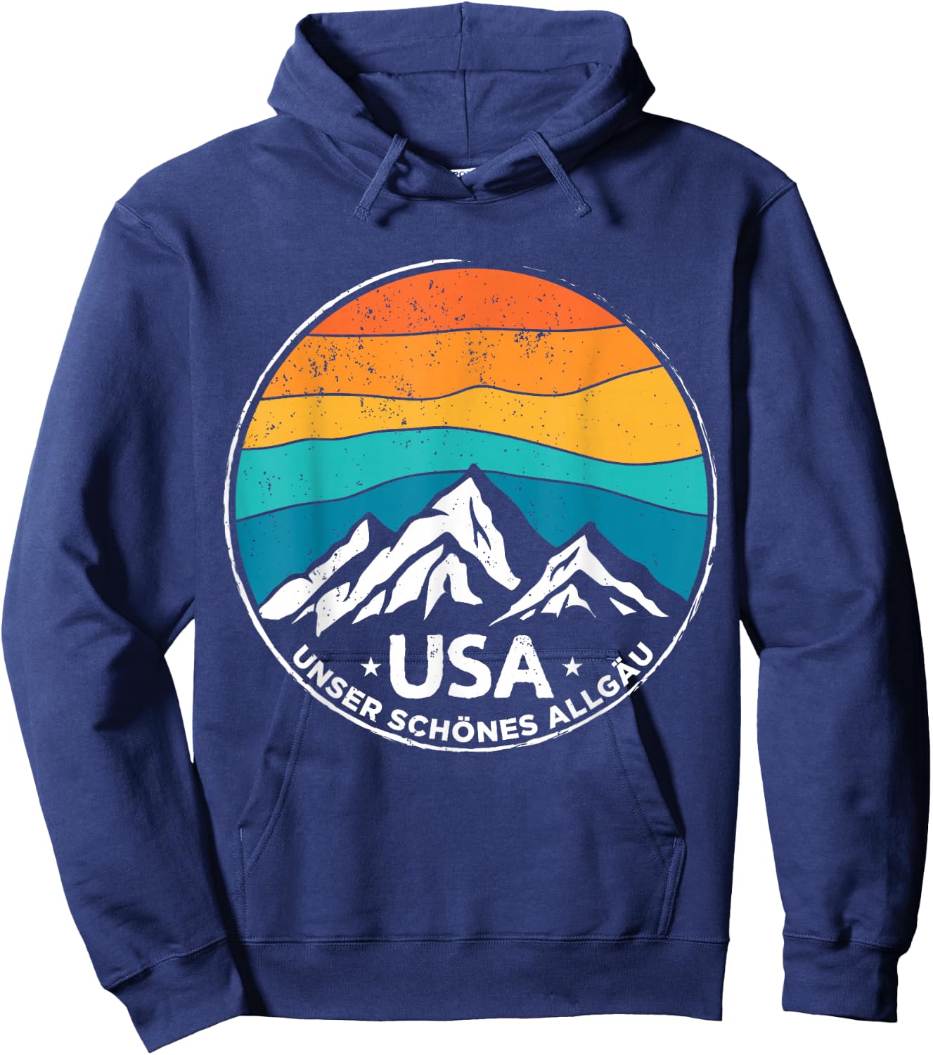 Allgäu USA Unser Schöne Allgäu Mountains Hiking Alps Hoodie - Hoodie | Navy