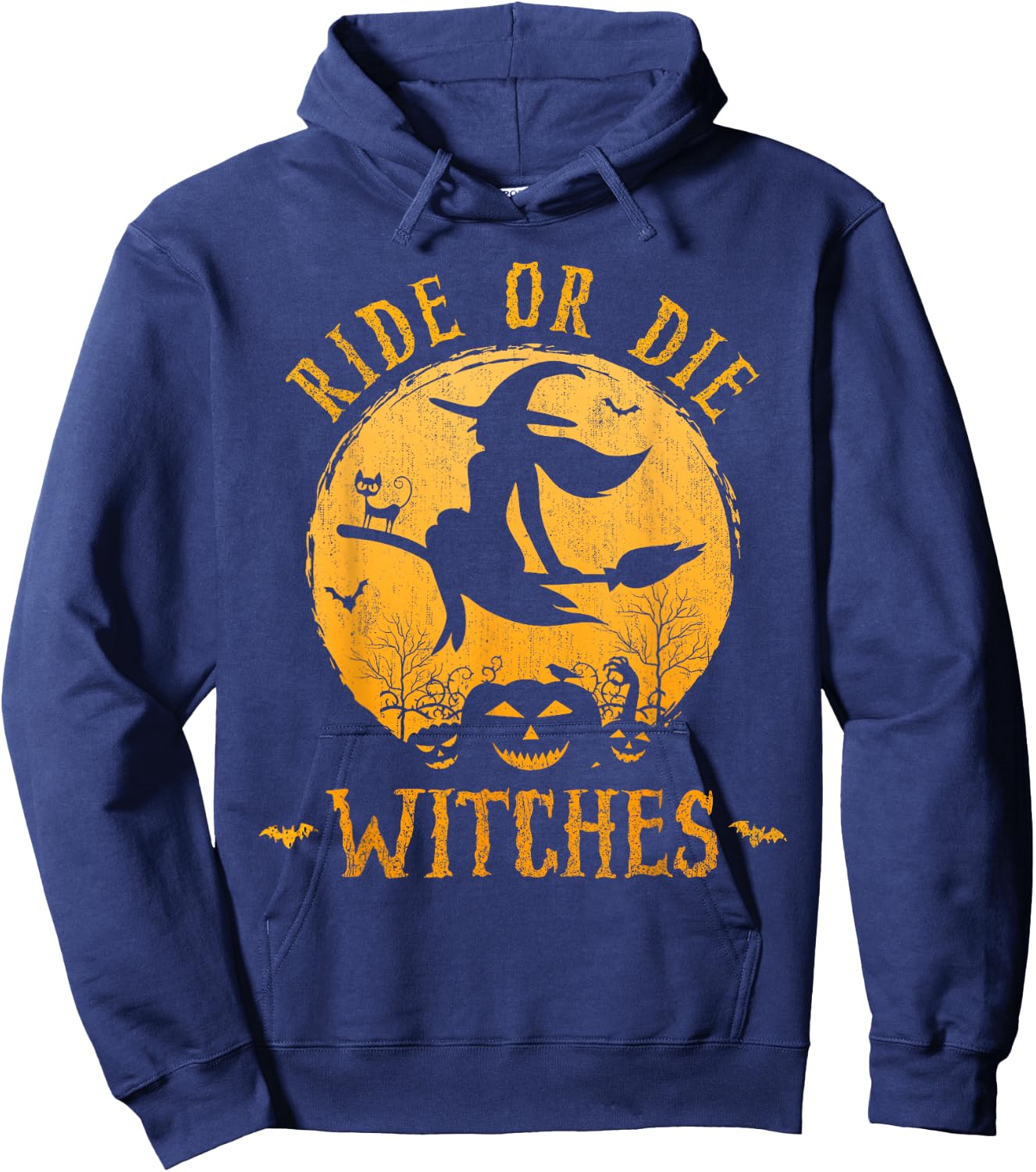 Ride or Die Witches Halloween Hoodie - Hoodie | Navy