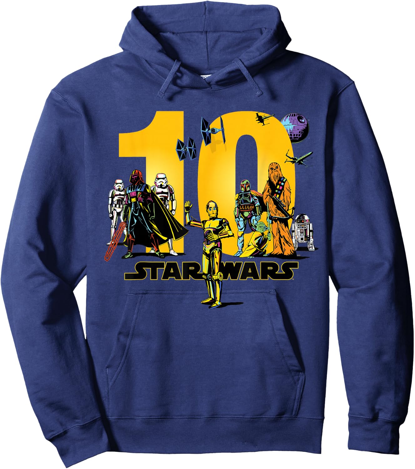 Star Wars Classic Characters Tenth Birthday 10 Years Old Hoodie - Hoodie | Navy