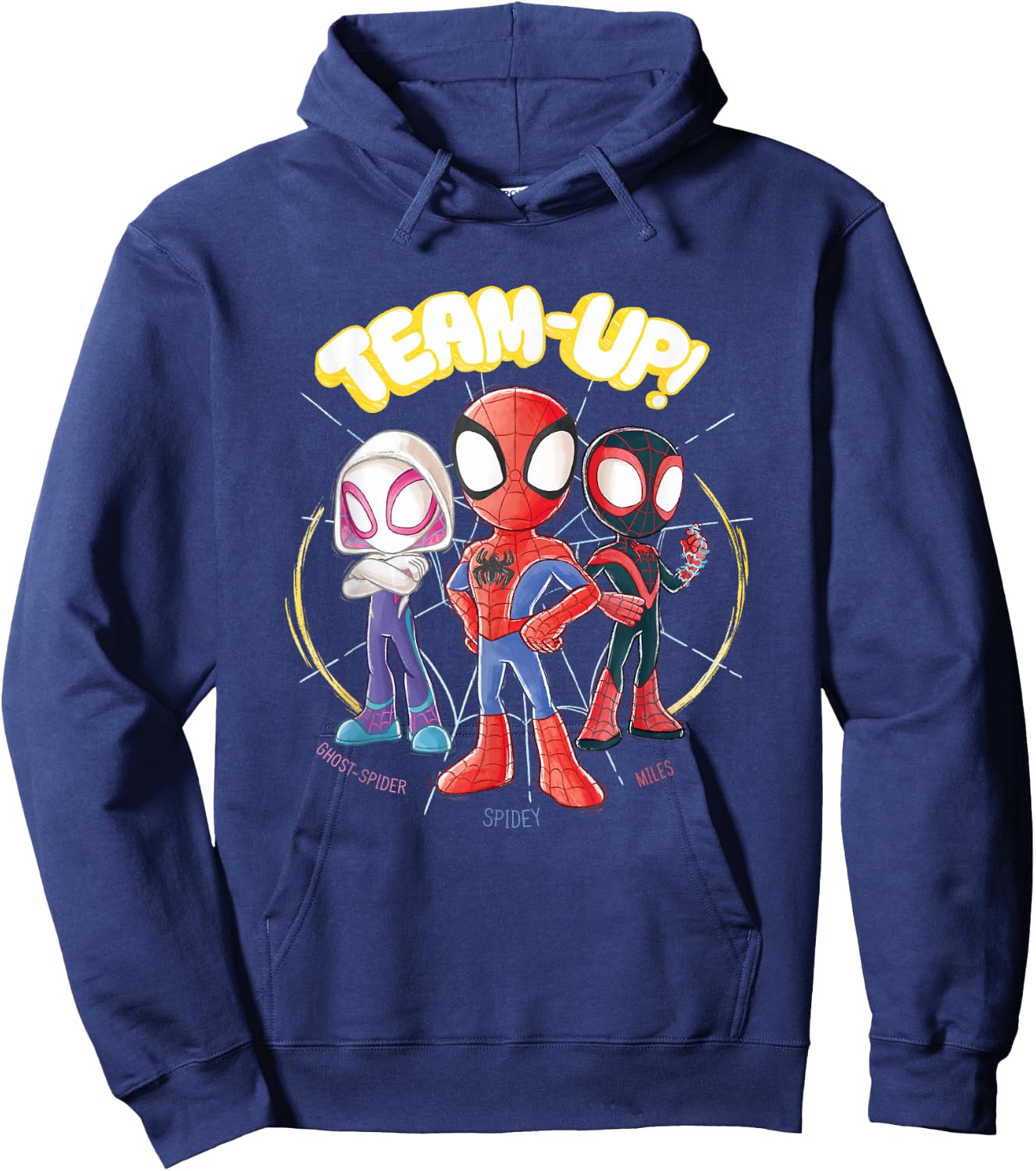 Marvel Spidey and His Amazing Friends Team-Up Retro Doodles Hoodie - Hoodie | Navy