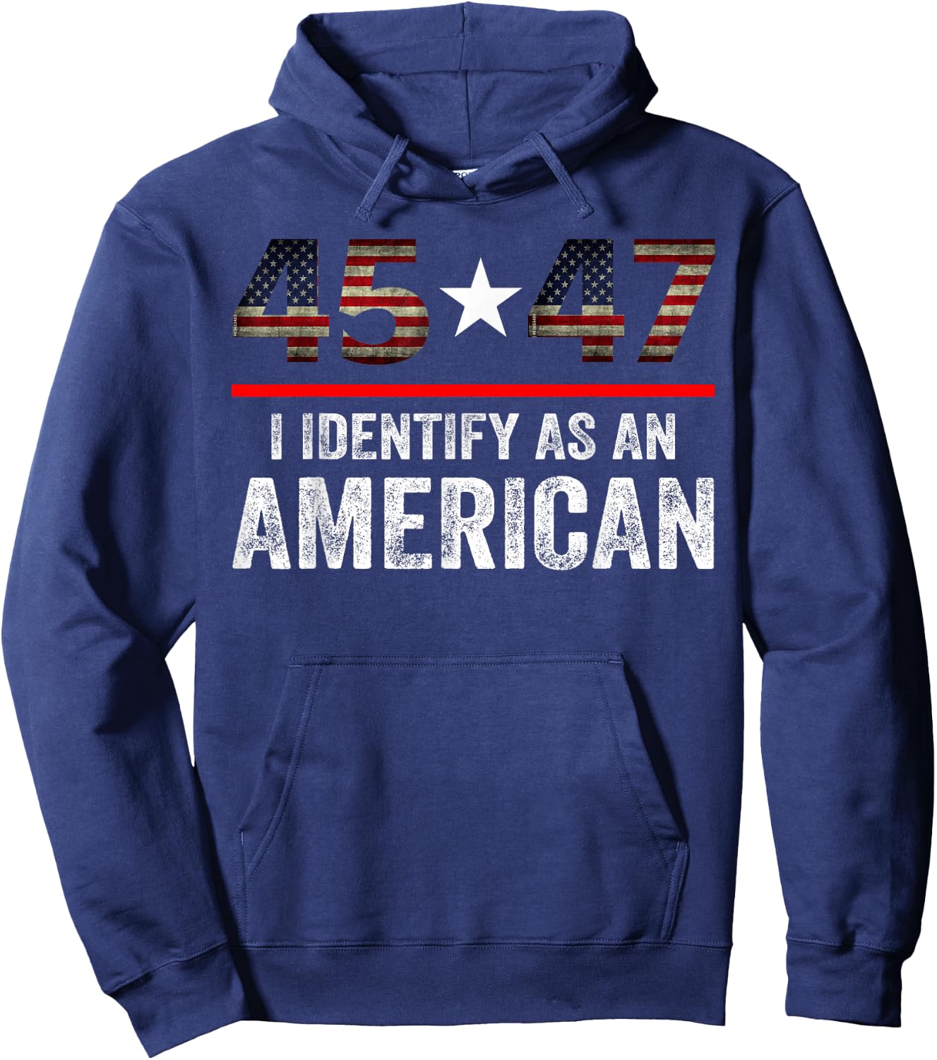 45 47 I Identify As An American, No Identity Politics Hoodie - Hoodie | Navy