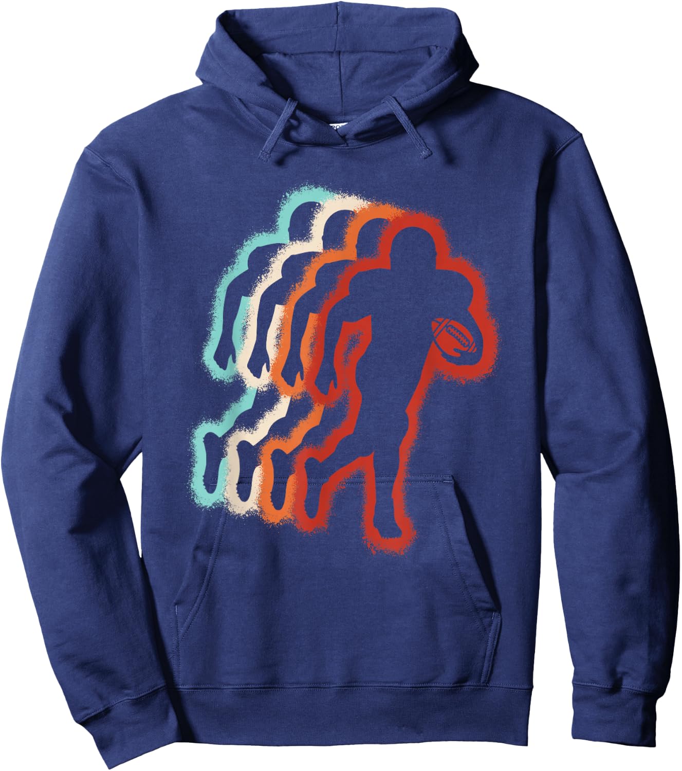 Football Player Retro American Football Lover Men Boys Kids Hoodie - Hoodie | Navy
