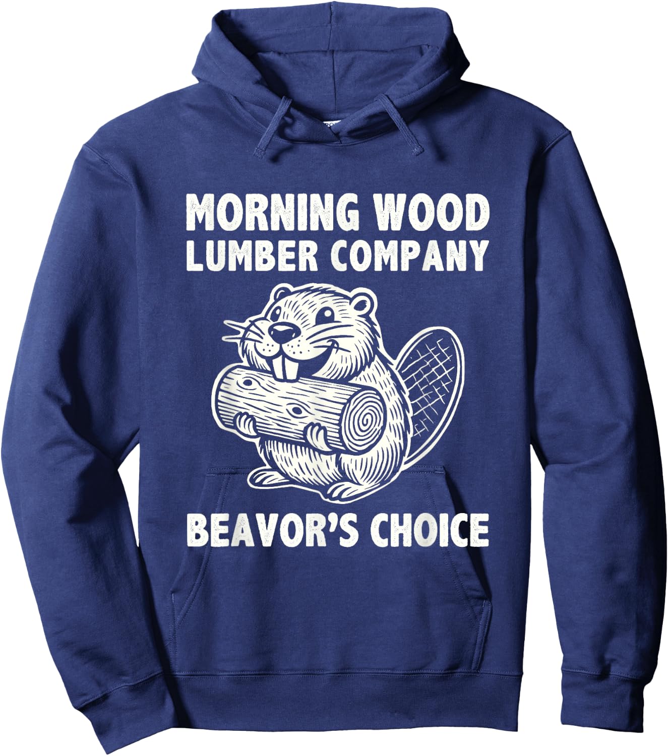 Morning-Wood Lumber-Company Funny Camping Men Lumberjack Hoodie - Hoodie | Navy