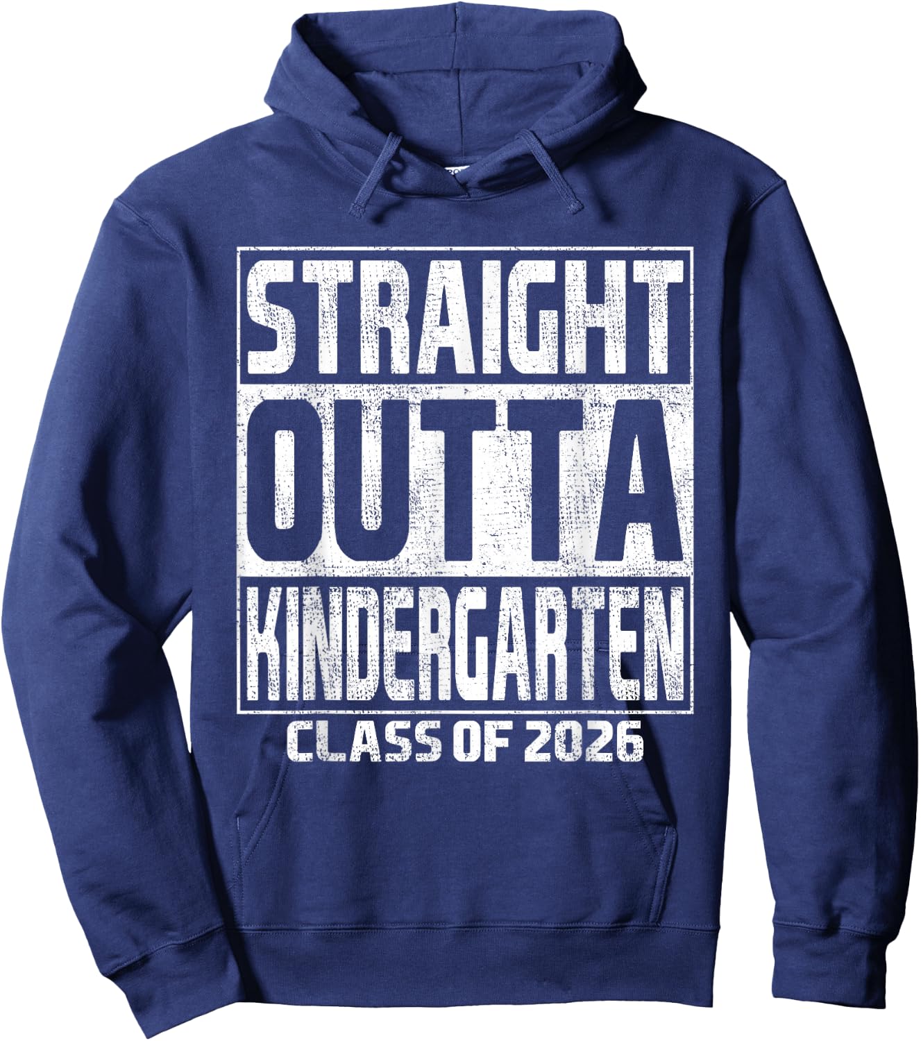 Straight Outta Kindergarten Class of 2026 Kinder Graduation Hoodie - Hoodie | Navy