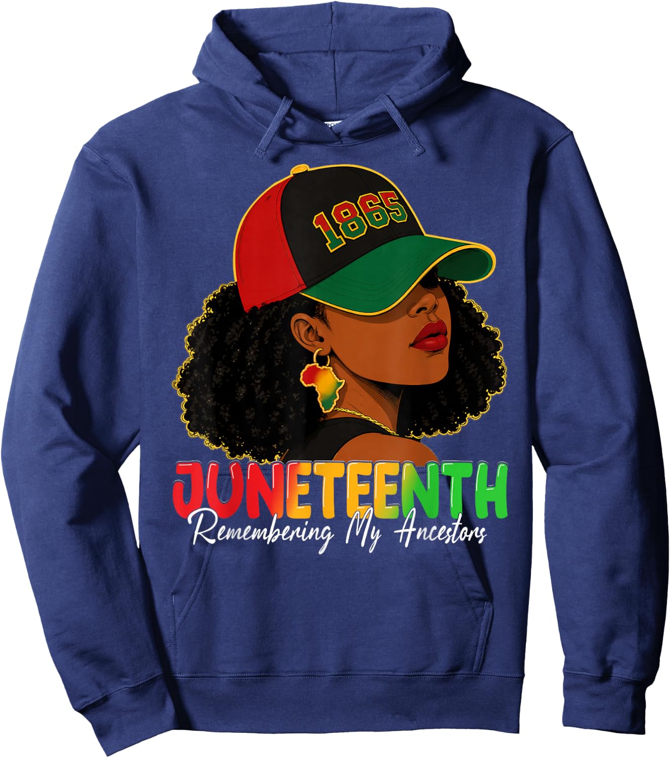 Juneteenth Remembering My Ancestors Shirts Black Women Girls Hoodie - Hoodie | Navy