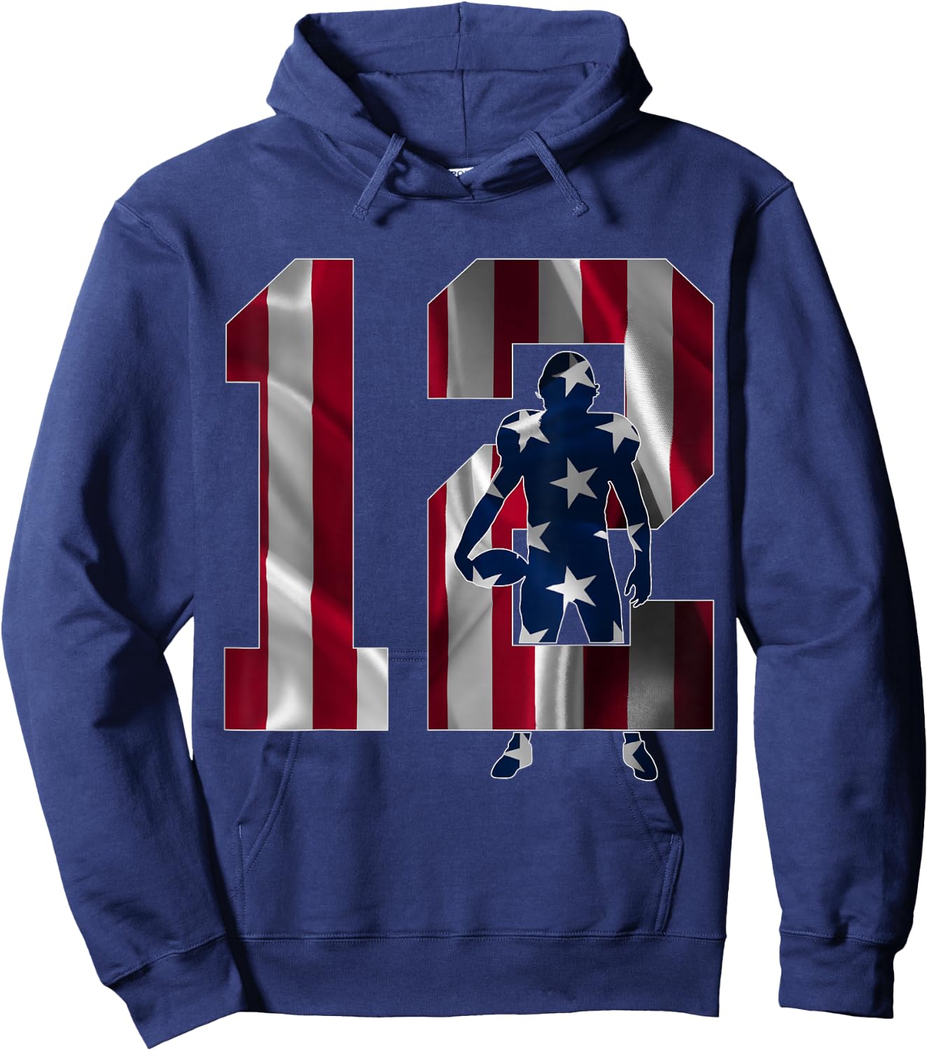 Number 12 Years Football 12th Birthday Hoodie - Hoodie | Navy