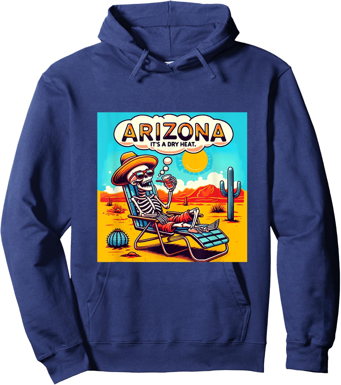 Arizona Skeleton Bone Dry Heat Hoodie - Hoodie | Navy