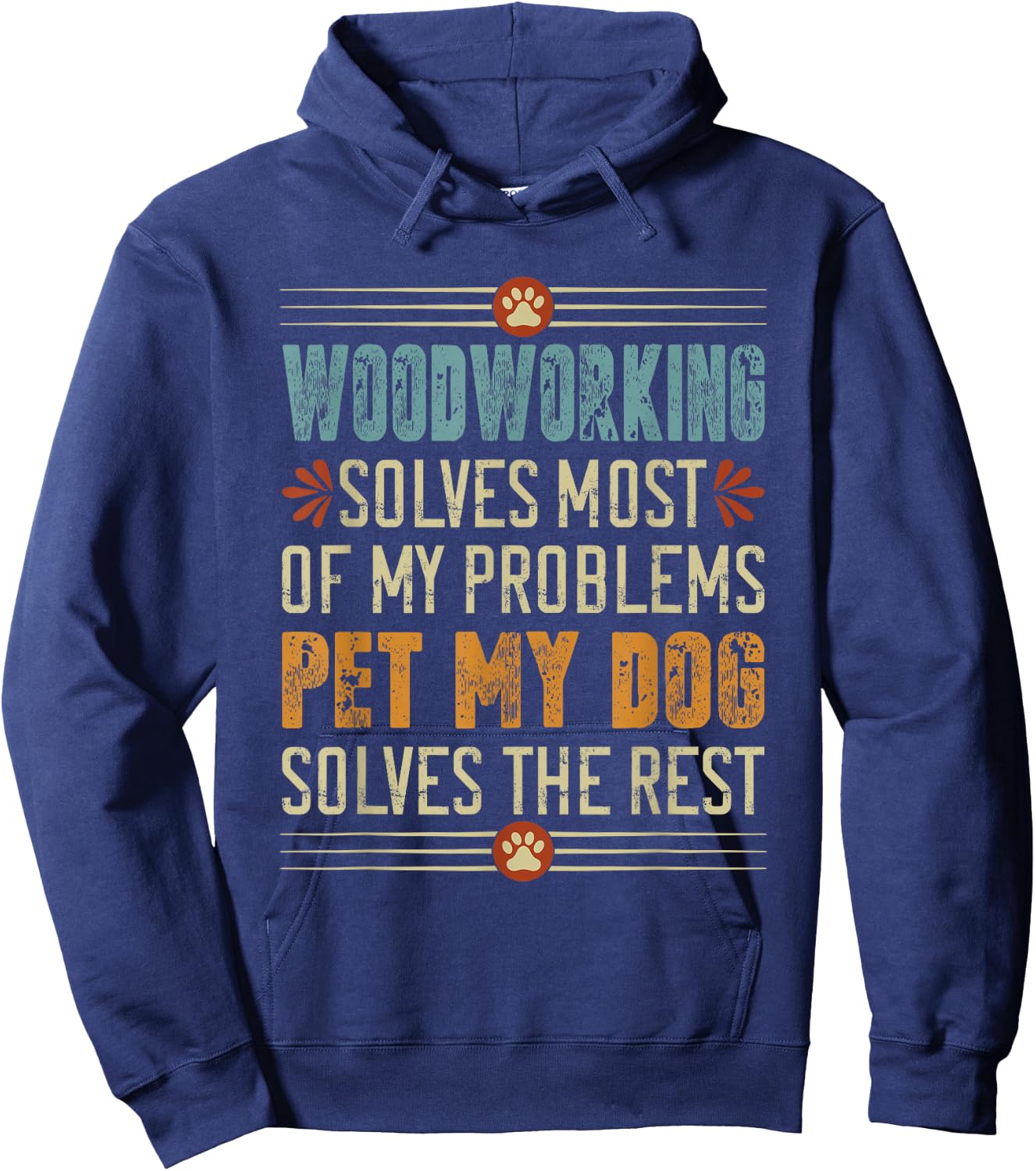 Woodworking Dog Mom Dad Woodworker Doggo Carpenter Fun Hoodie - Hoodie | Navy