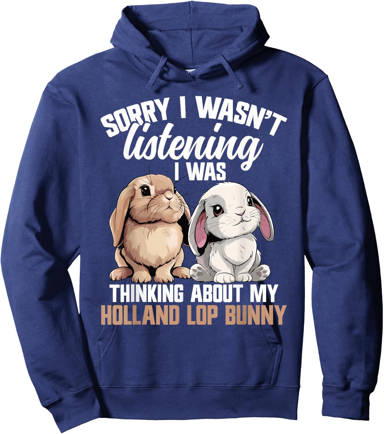Holland Lop Bunny Food Bunny Costume Holland Lop Bunny Hoodie - Hoodie | Navy
