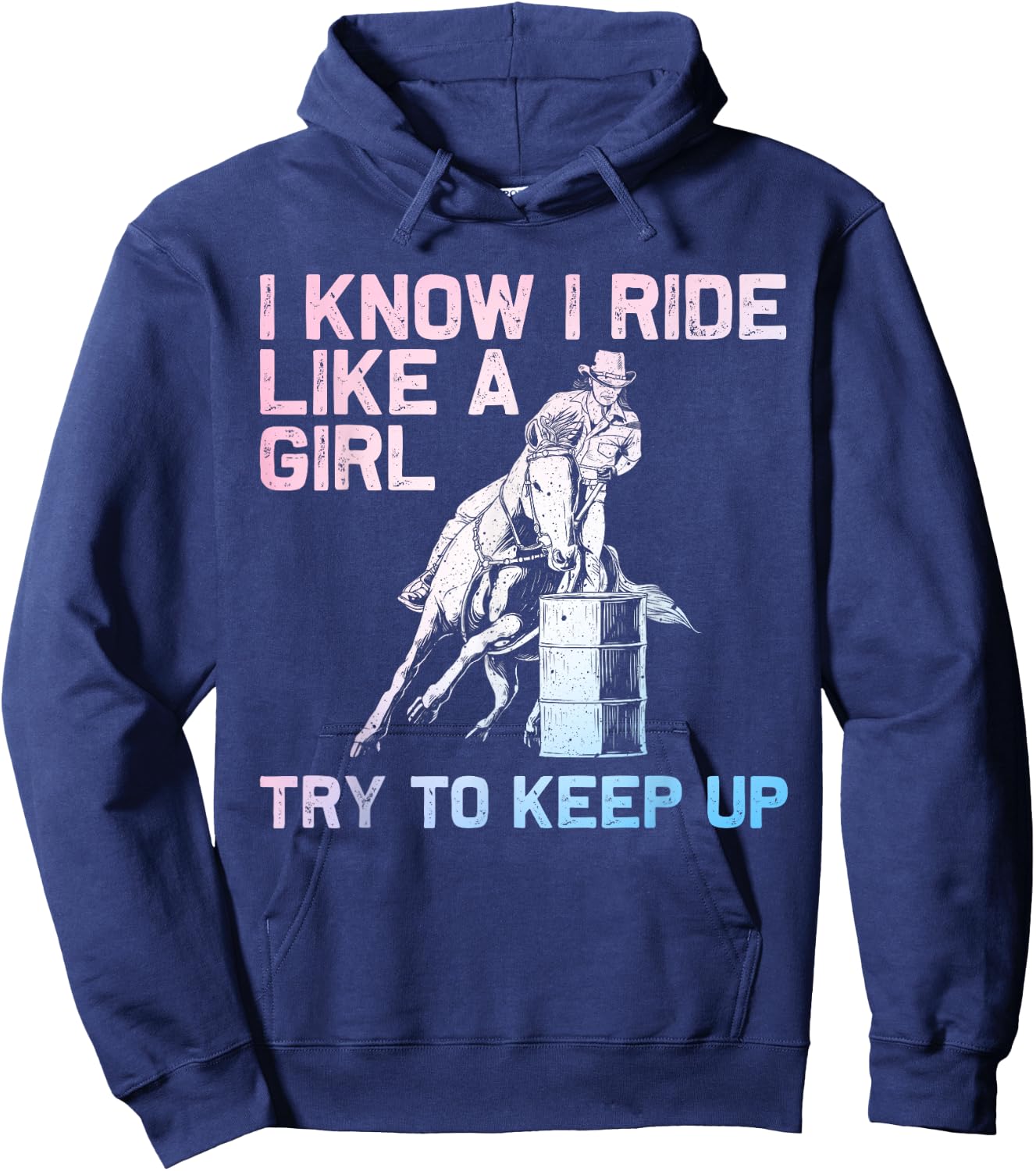 Barrel Racing Design Girls Cowgirl Barrel Racing Hoodie - Hoodie | Navy