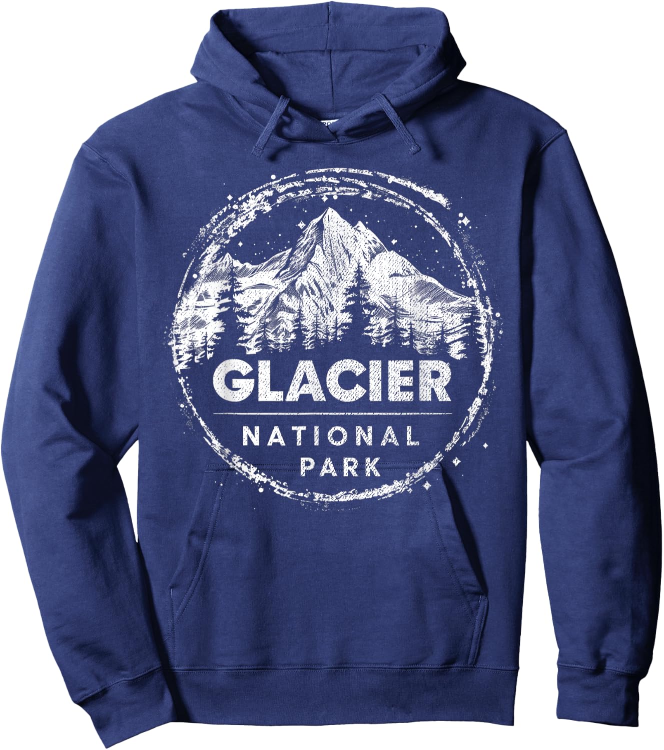 Glacier - US National Park Vintage Men Women Kids Retro Hoodie - Hoodie | Navy