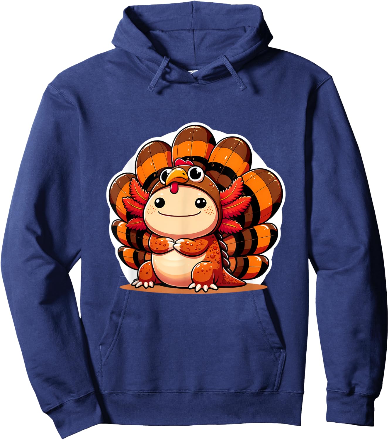 Pilgrim axolotl in Turkey Disguise turkey costume Hoodie - Hoodie | Navy