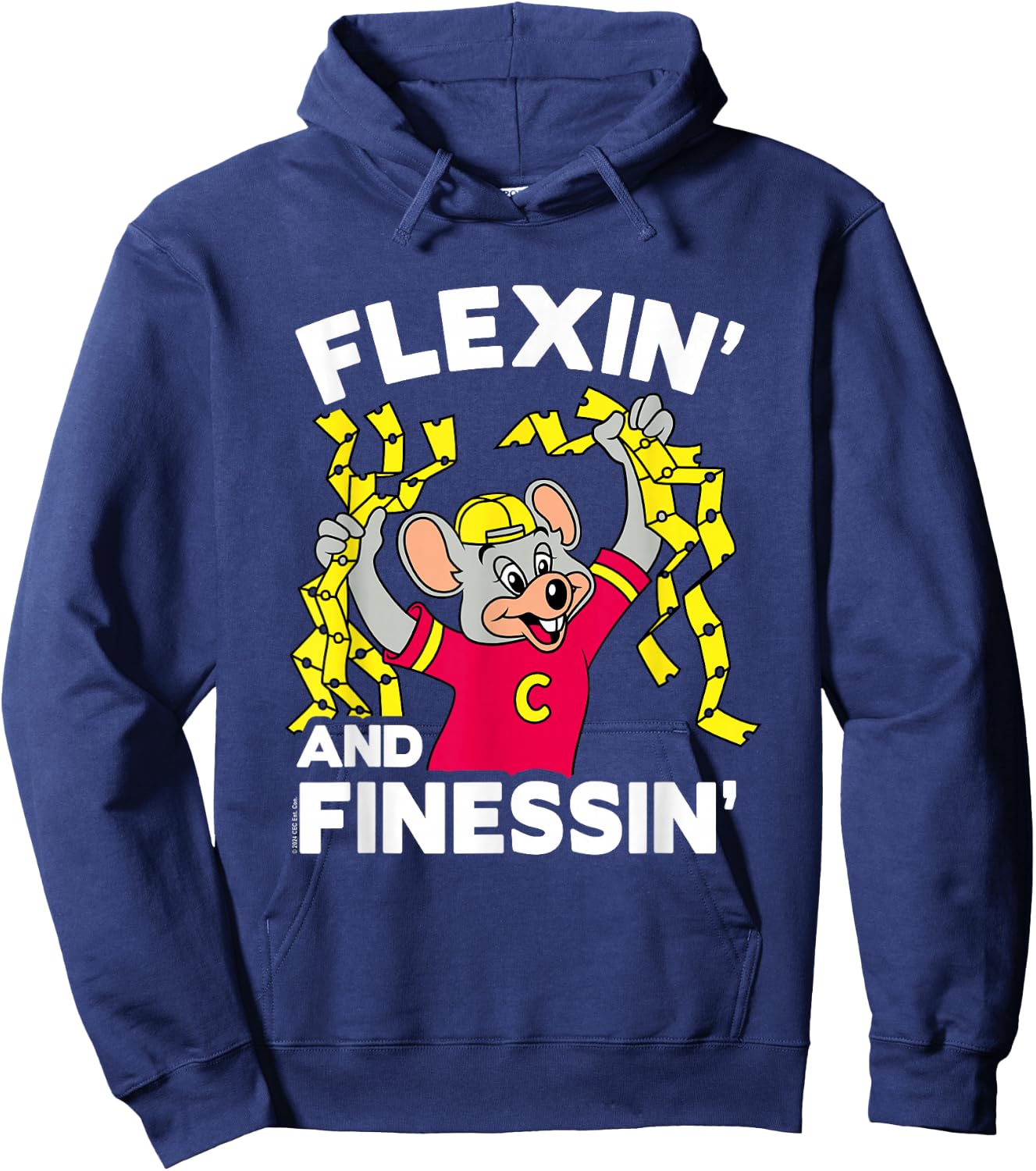 Chuck E. Cheese Flexin' And Finessin' Handful Of Tickets Hoodie - Hoodie | Navy