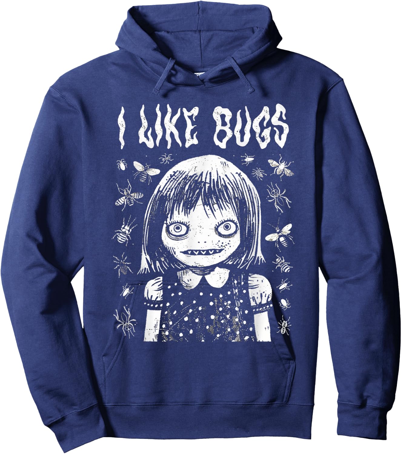 I Like Bugs Creepy Cute Hoodie - Hoodie | Navy
