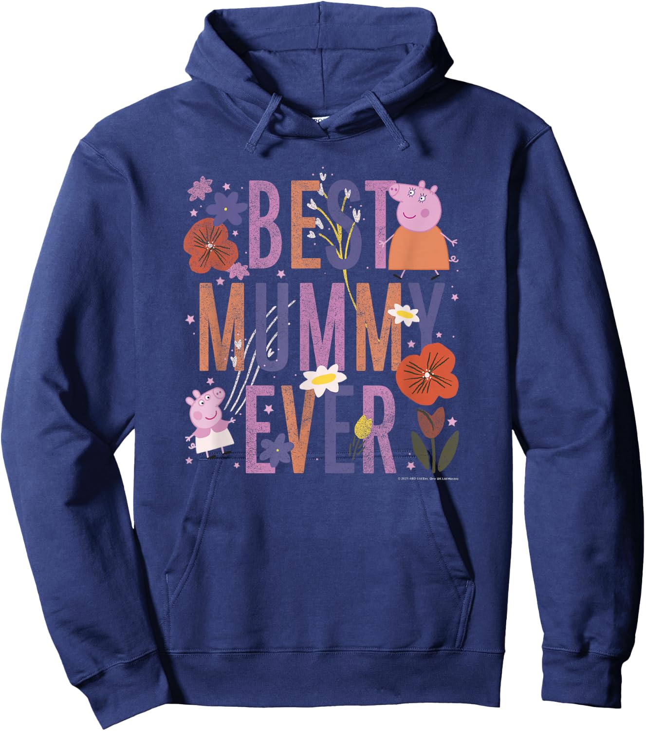 Peppa Pig Mother's Day Best Mummy Ever Vintage Floral Hoodie - Hoodie | Navy
