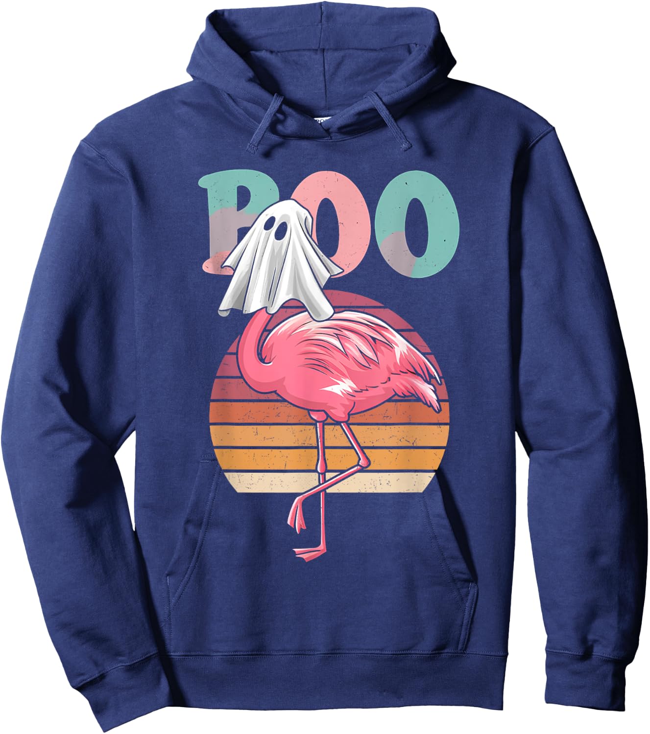Flamingo Ghost Boo Pink Halloween Costume Flamingo Lover Hoodie - Hoodie | Navy