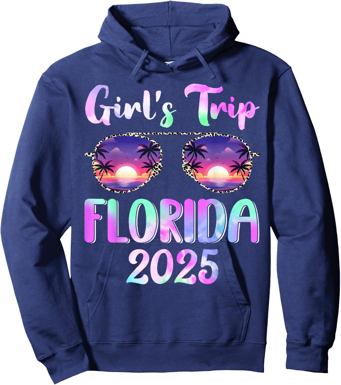 Girl's Trip Florida 2025 Summer Beach Weekend Vacation Hoodie - Hoodie | Navy
