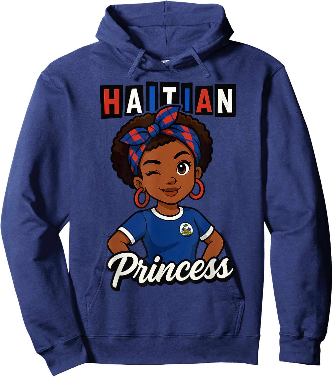 Haitian Princess Haiti Flag Black Girls Melanin Women Hoodie - Hoodie | Navy