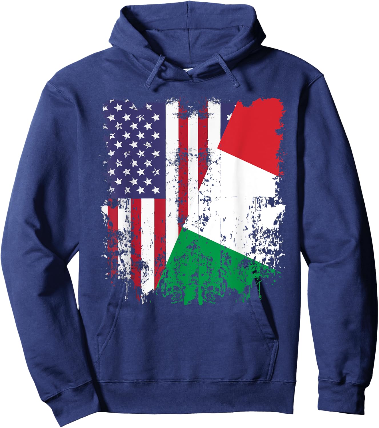 Italian Roots Half American Flag Italy Flag Kids Men Hoodie - Hoodie | Navy