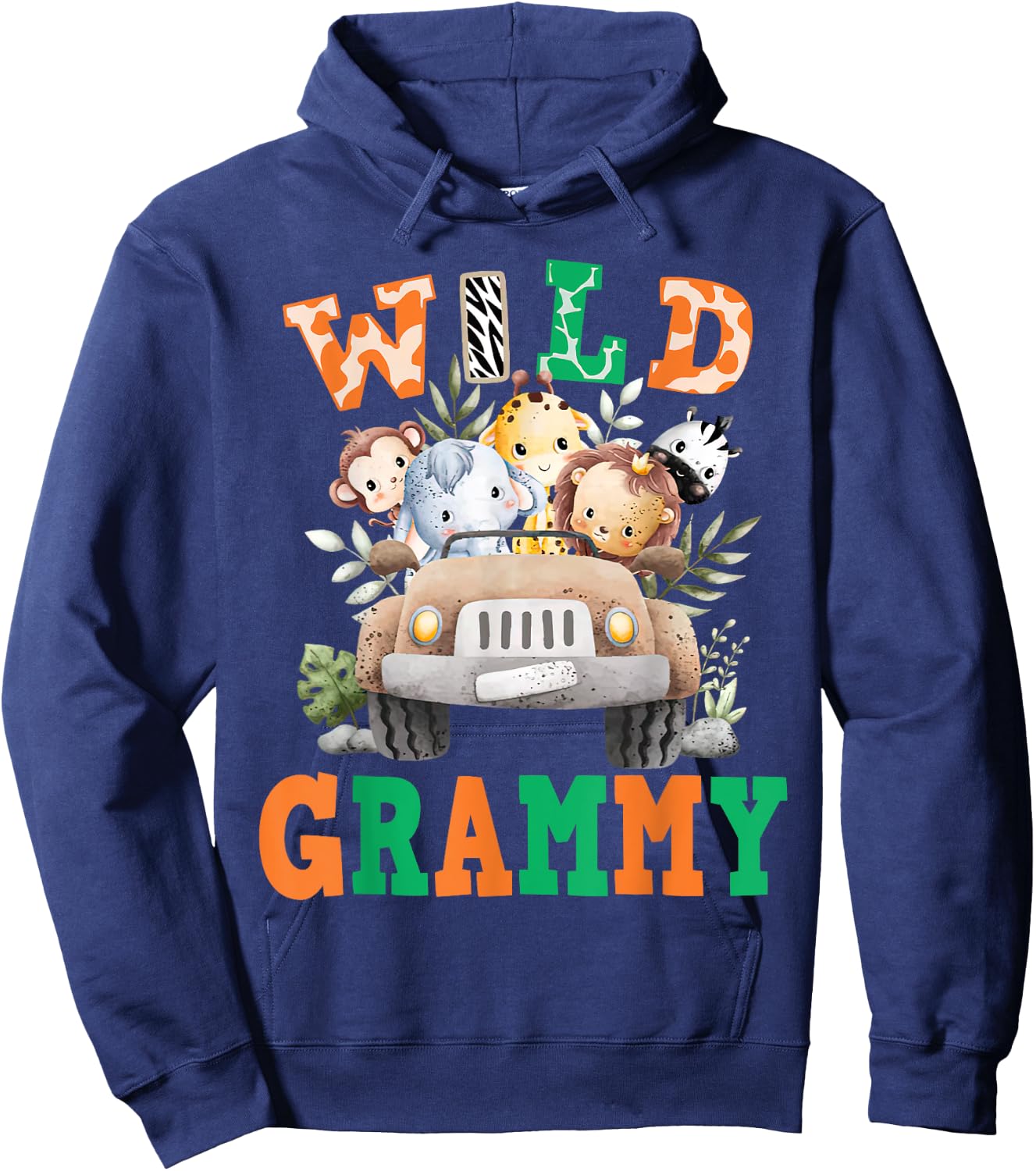 Wild Grammy Zoo Born Two be Wild B-day Safari Jungle Animal Hoodie - Hoodie | Navy