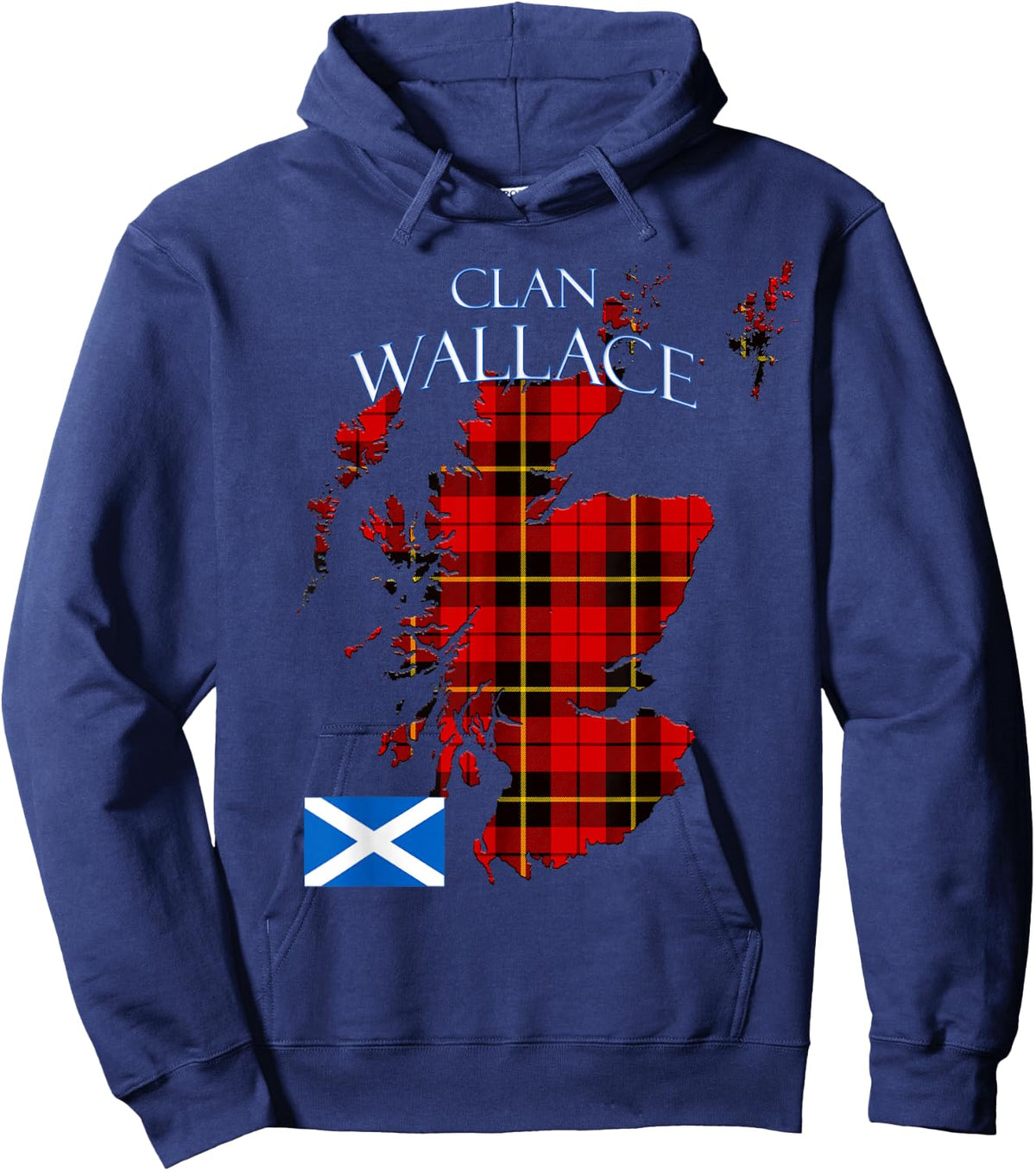 Wallace Scottish Clan Tartan Scotland Hoodie - Hoodie | Navy