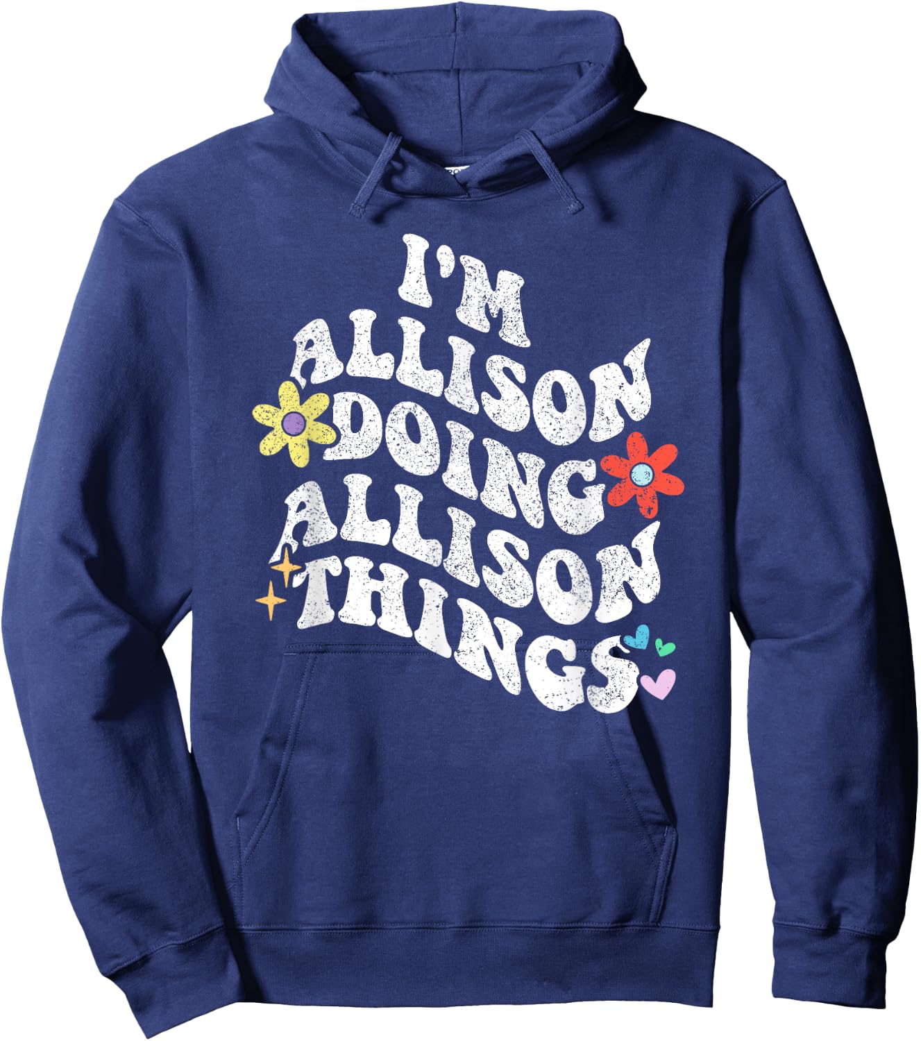 Retro Groovy Im ALLISON Doing ALLISON Things Funny Mother's Hoodie - Hoodie | Navy