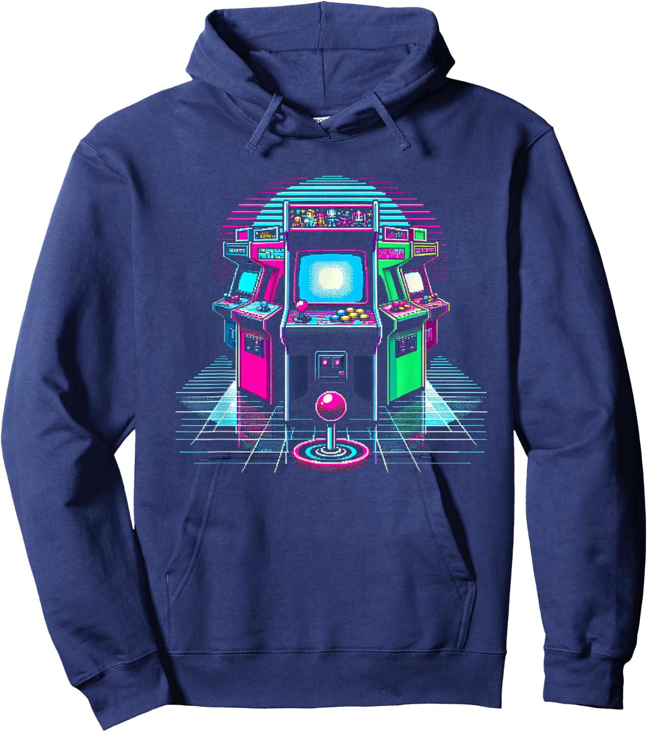 Pixelated Arcade Machine Design Hoodie - Hoodie | Navy