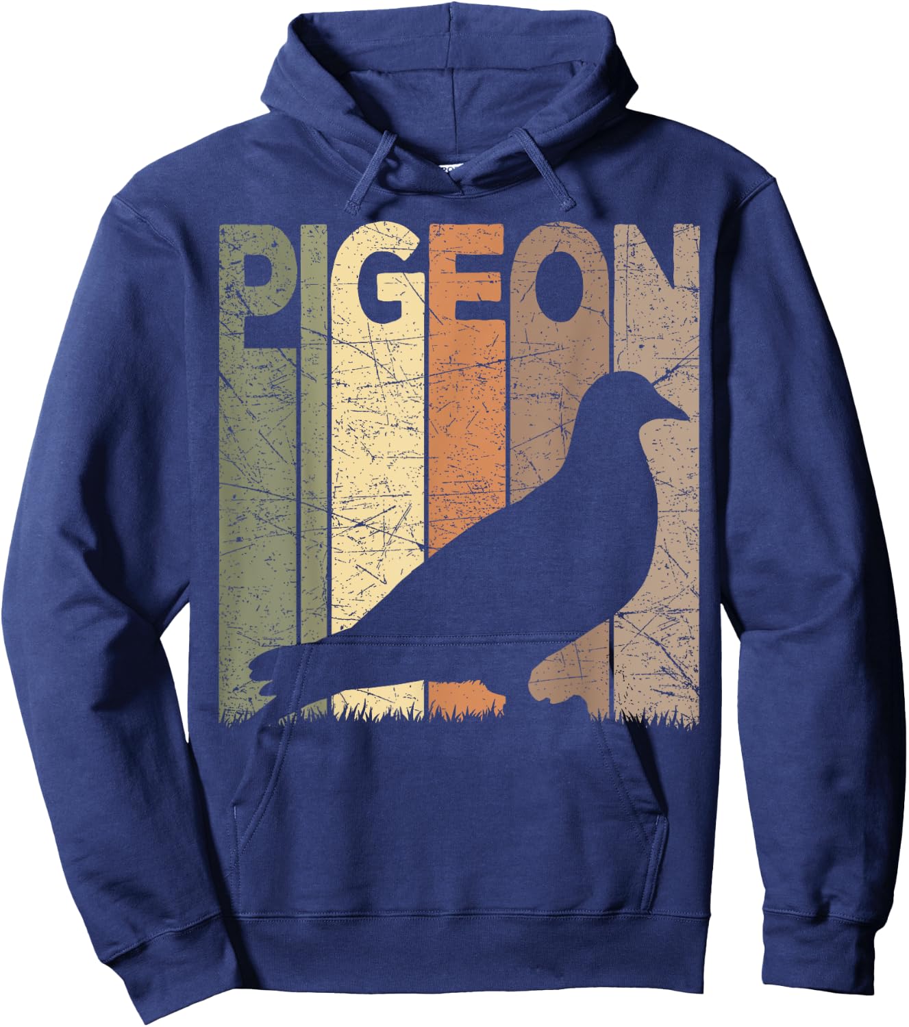 Pigeon Vintage Birdwatching Retro Pigeon Ornithology , Small, Black Hoodie - Hoodie | Navy