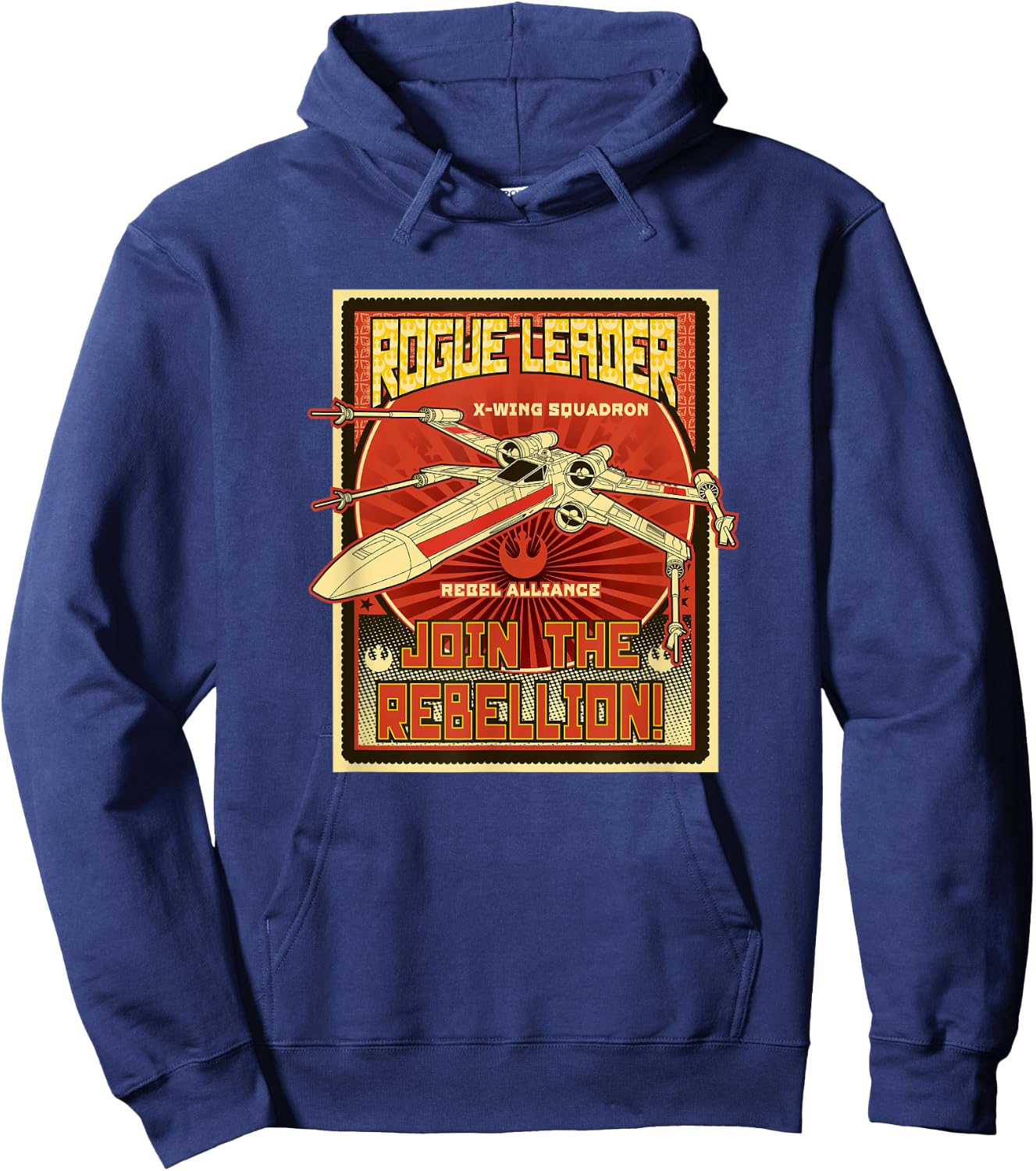 Star Wars X-Wing Fighter Rogue Leader The Rebellion Stamp Hoodie - Hoodie | Navy