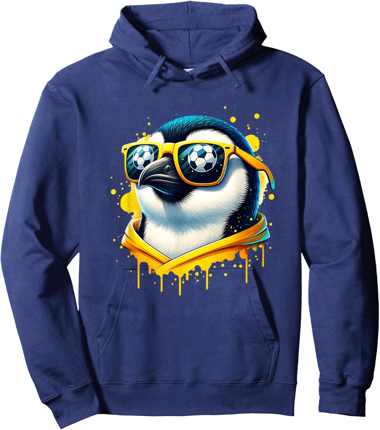 Cool Penguin Soccer Player Fan Champion Hoodie - Hoodie | Navy