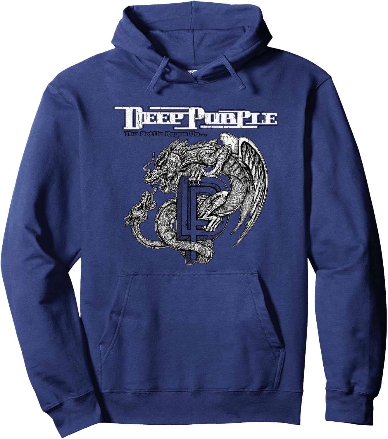Deep Purple Official Battle Rages On - Grey, -Adults, Short Sleeve, Classic Fit, , Small Hoodie - Hoodie | Navy